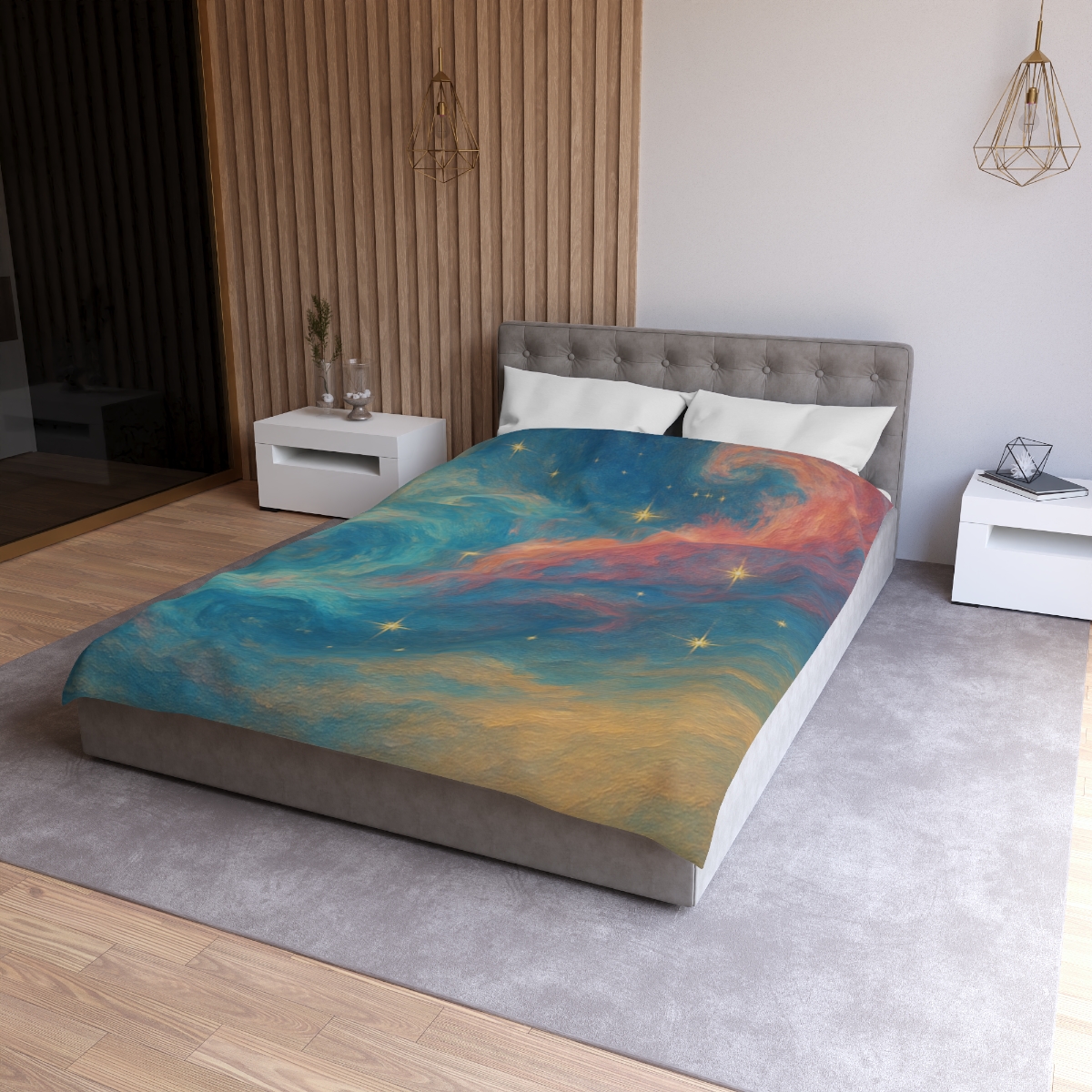 Chromatic Nebula Tidal Bloom stylish duvet covers