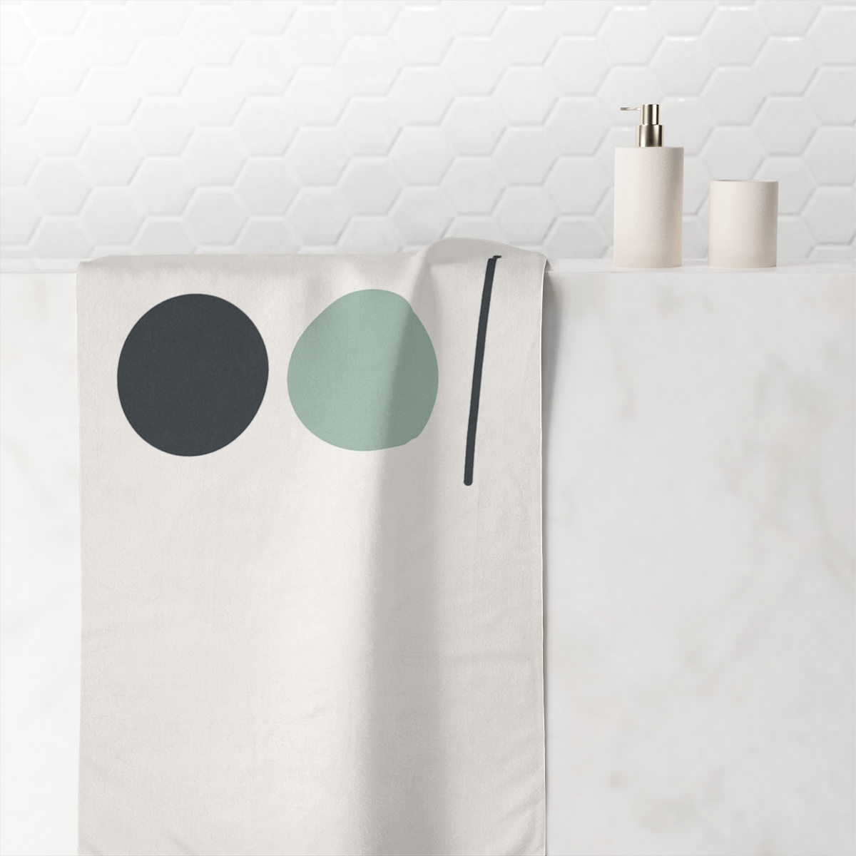 Circle Pair And Lean Line designer printed towels