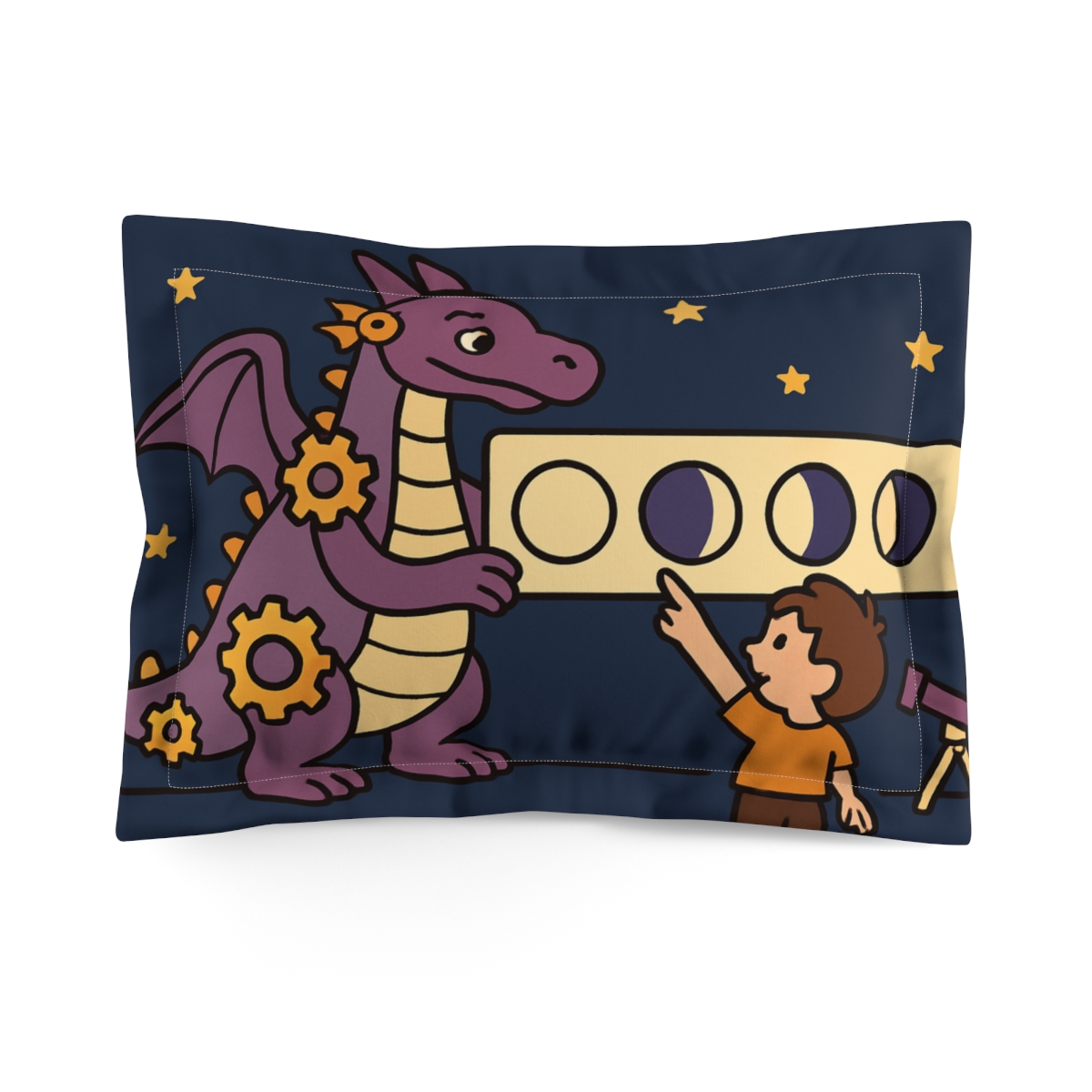 Clockwork Dragon And The Moon Phases comfortable bed pillows