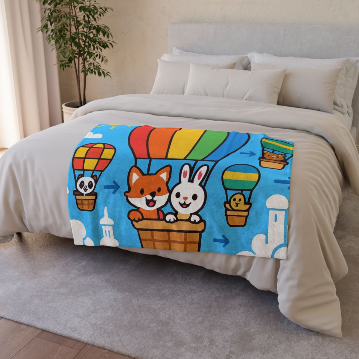 Cloud City Balloon Race unique gift blanketscustom blankets