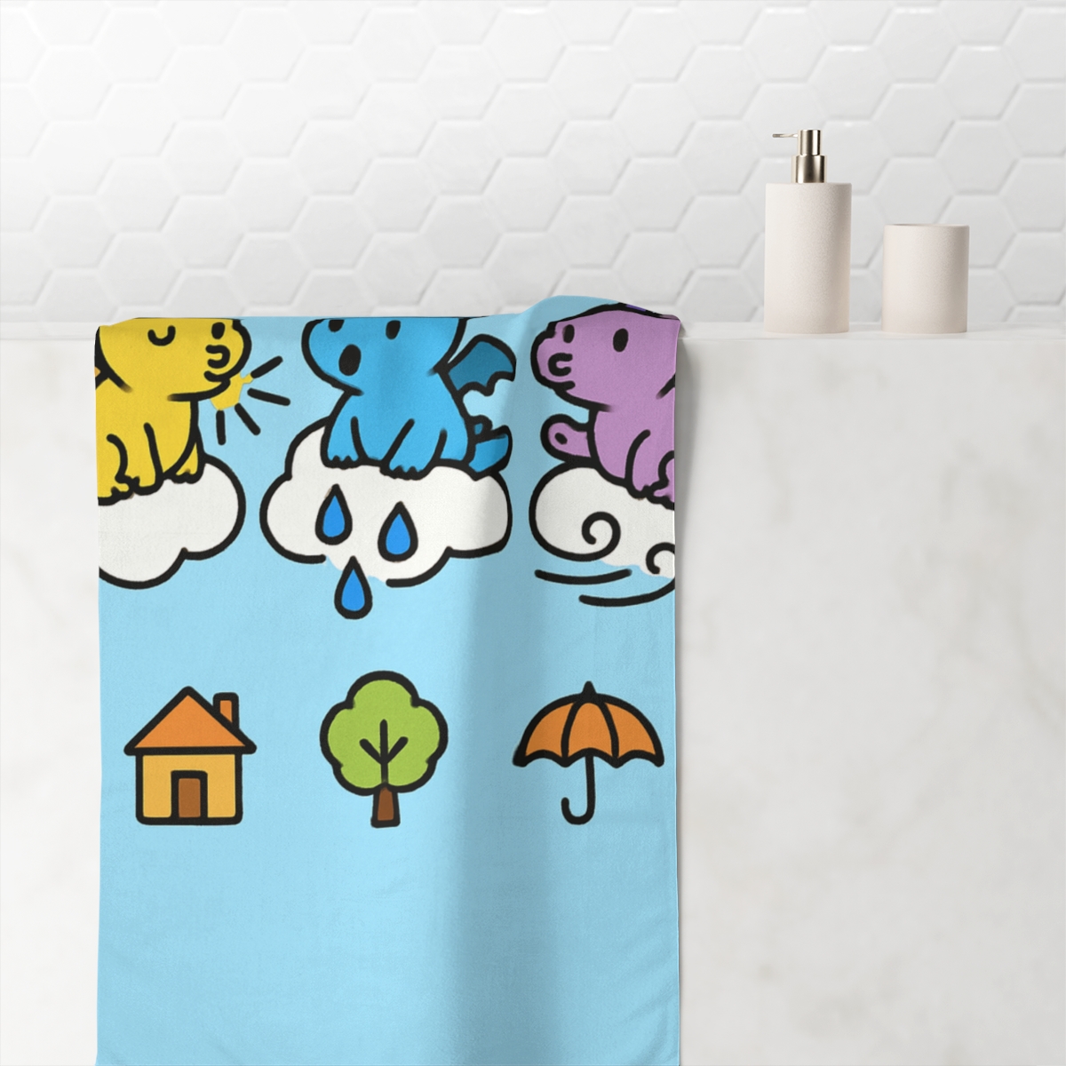 Cloud City Weather Dragons unique gift towels