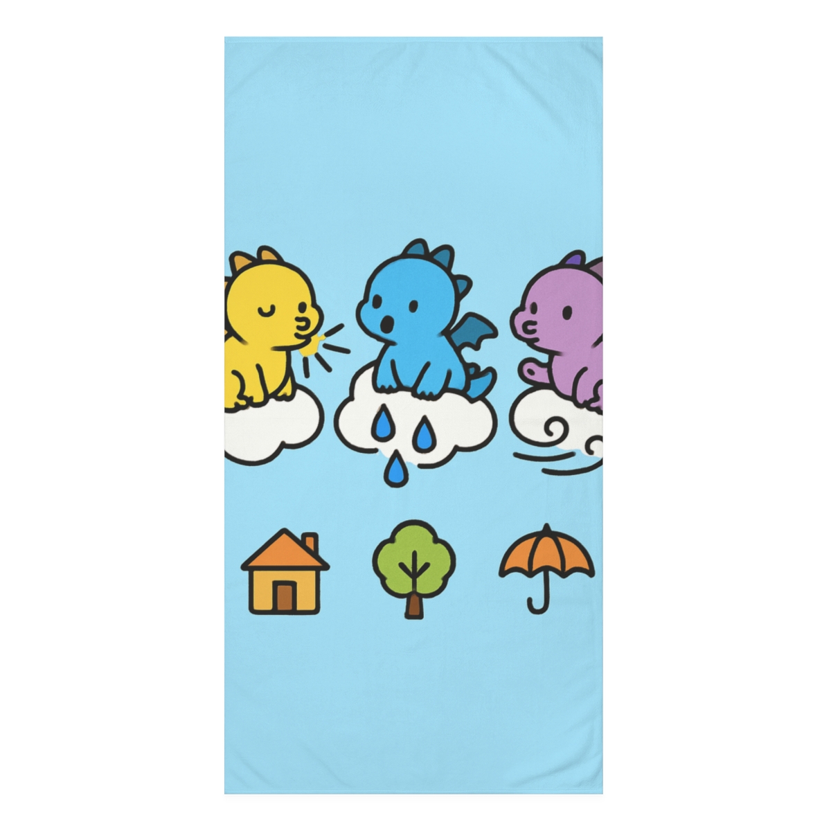 Cloud City Weather Dragons unique gift towels