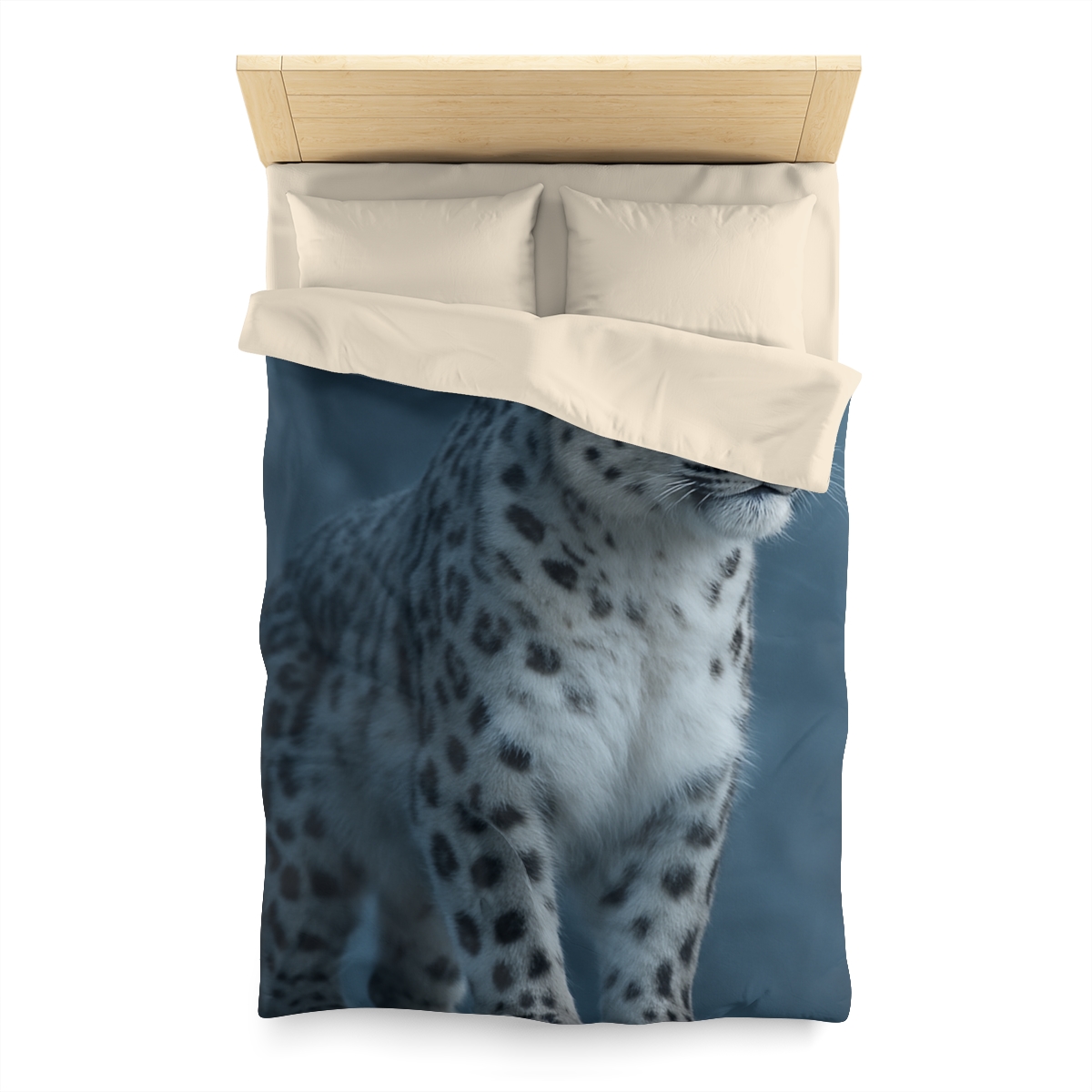 Cloud Cliff Snow Leopard designer printed duvets
