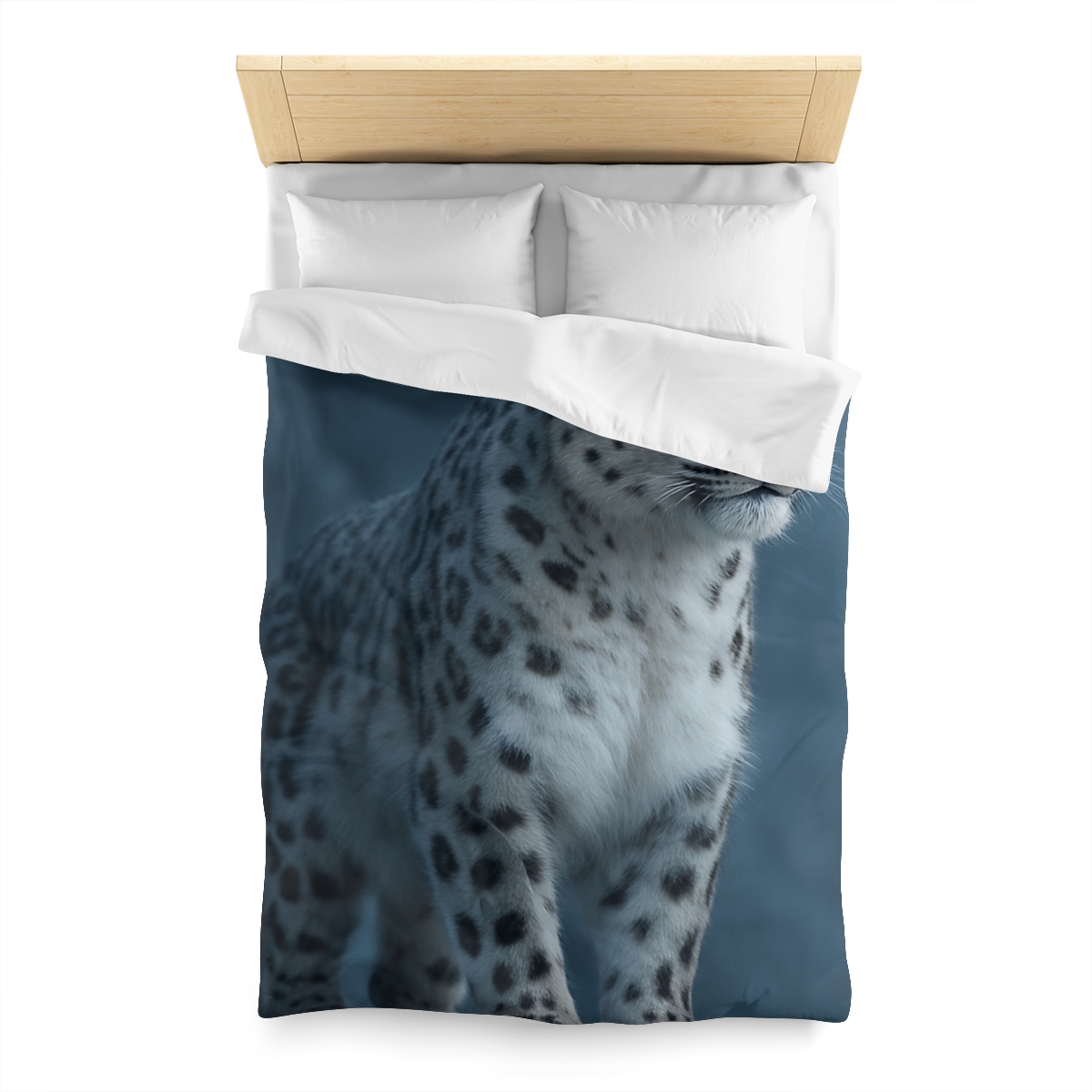 Cloud Cliff Snow Leopard designer printed duvets