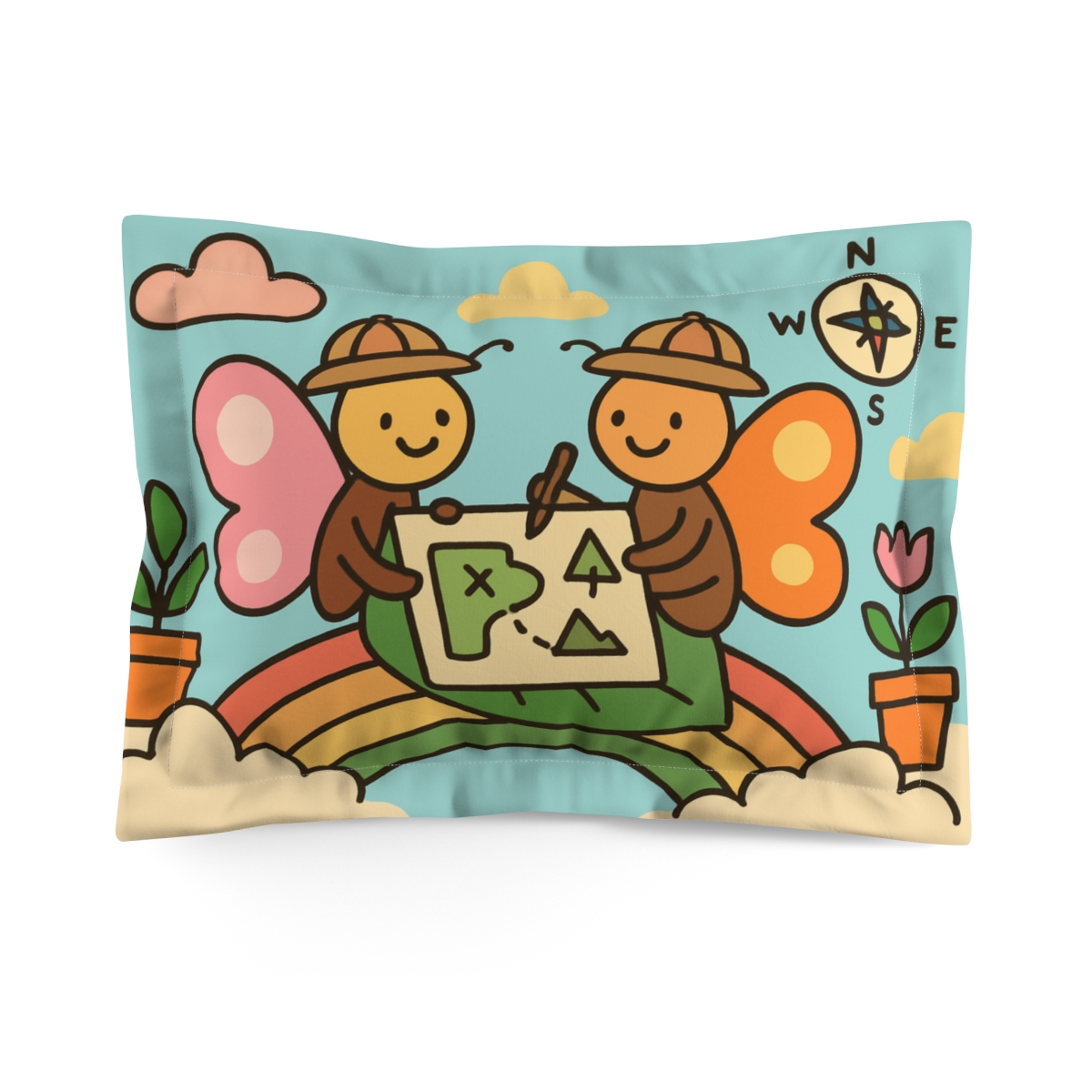 Cloud Garden Butterfly Map Makers stylish throw pillows