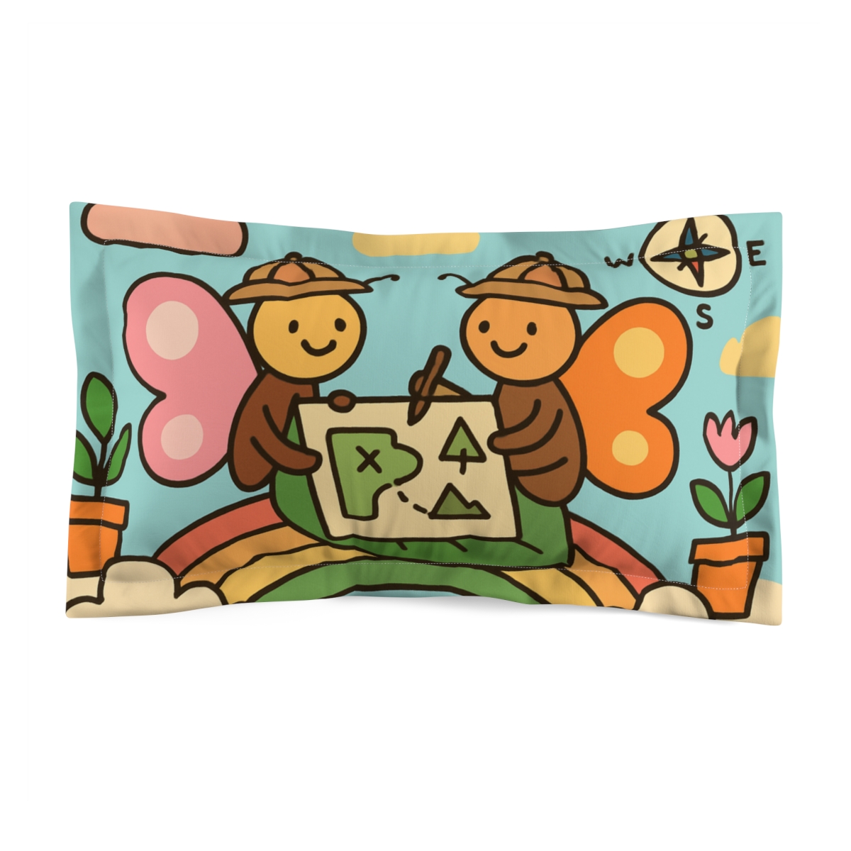 Cloud Garden Butterfly Map Makers stylish throw pillows