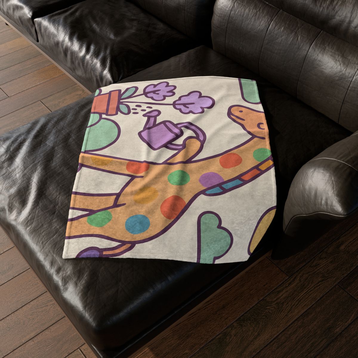 Cloud Garden With Rainbow Giraffe warm winter blankets