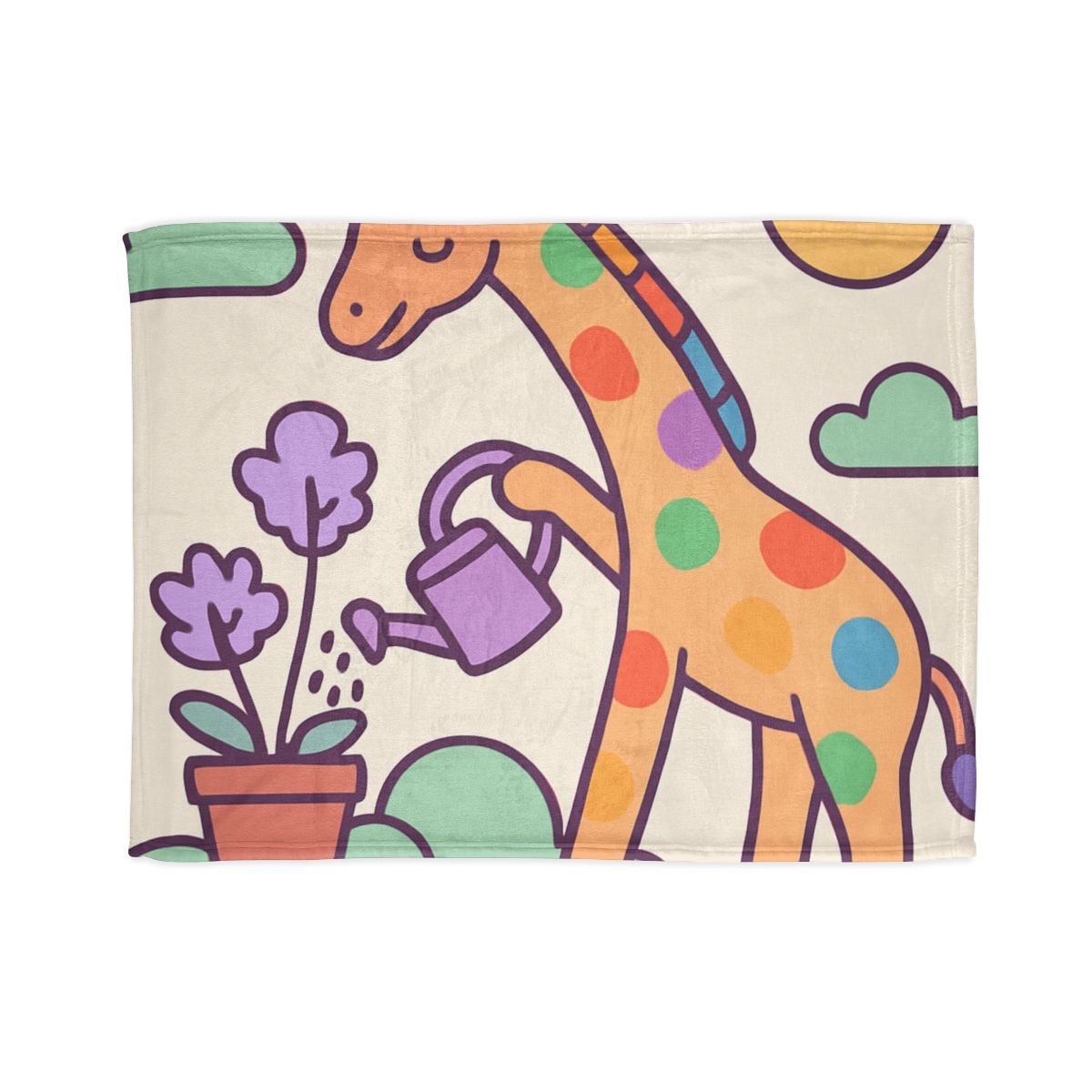 Cloud Garden With Rainbow Giraffe warm winter blankets