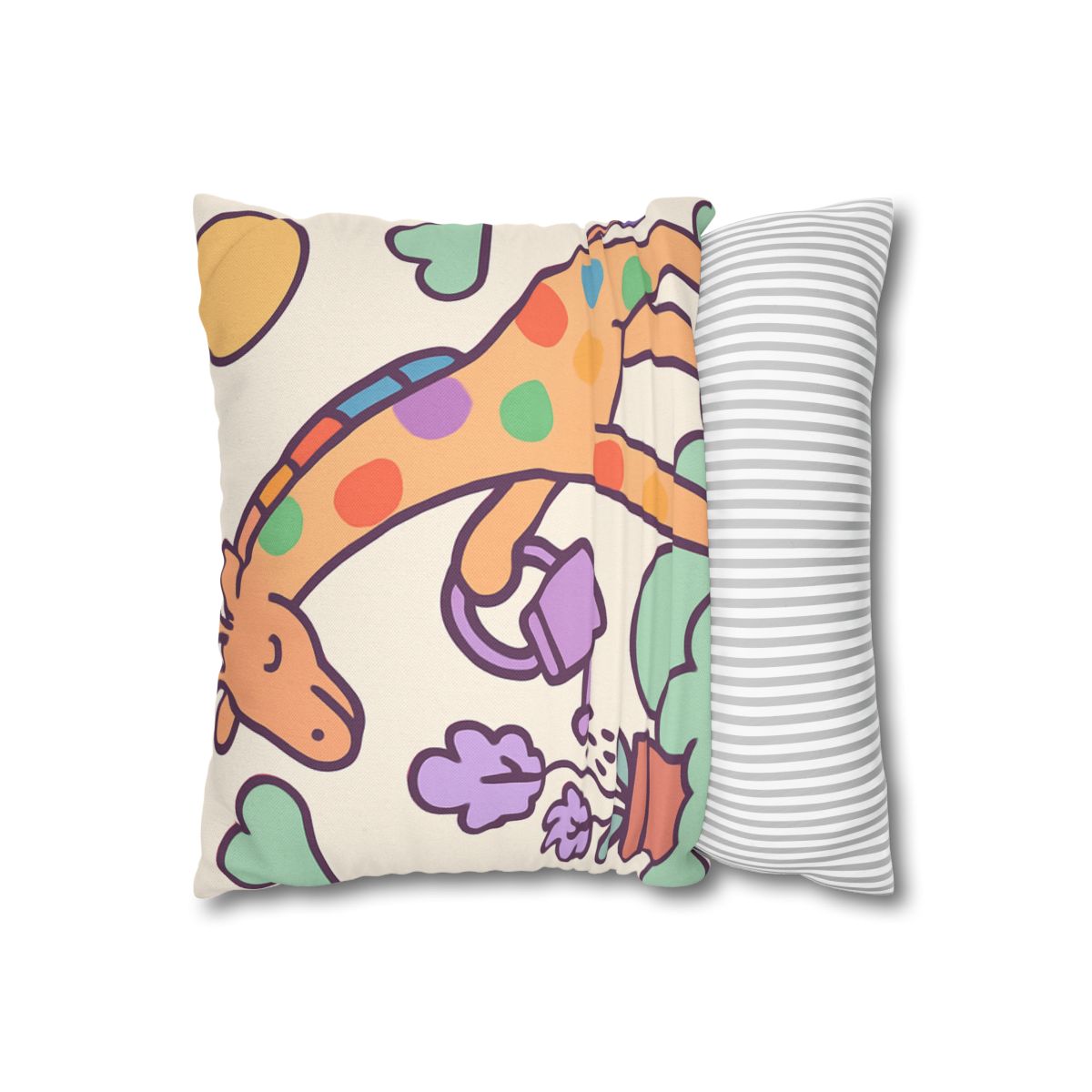 Cloud Garden With Rainbow Giraffe trendy patterned pillow cases