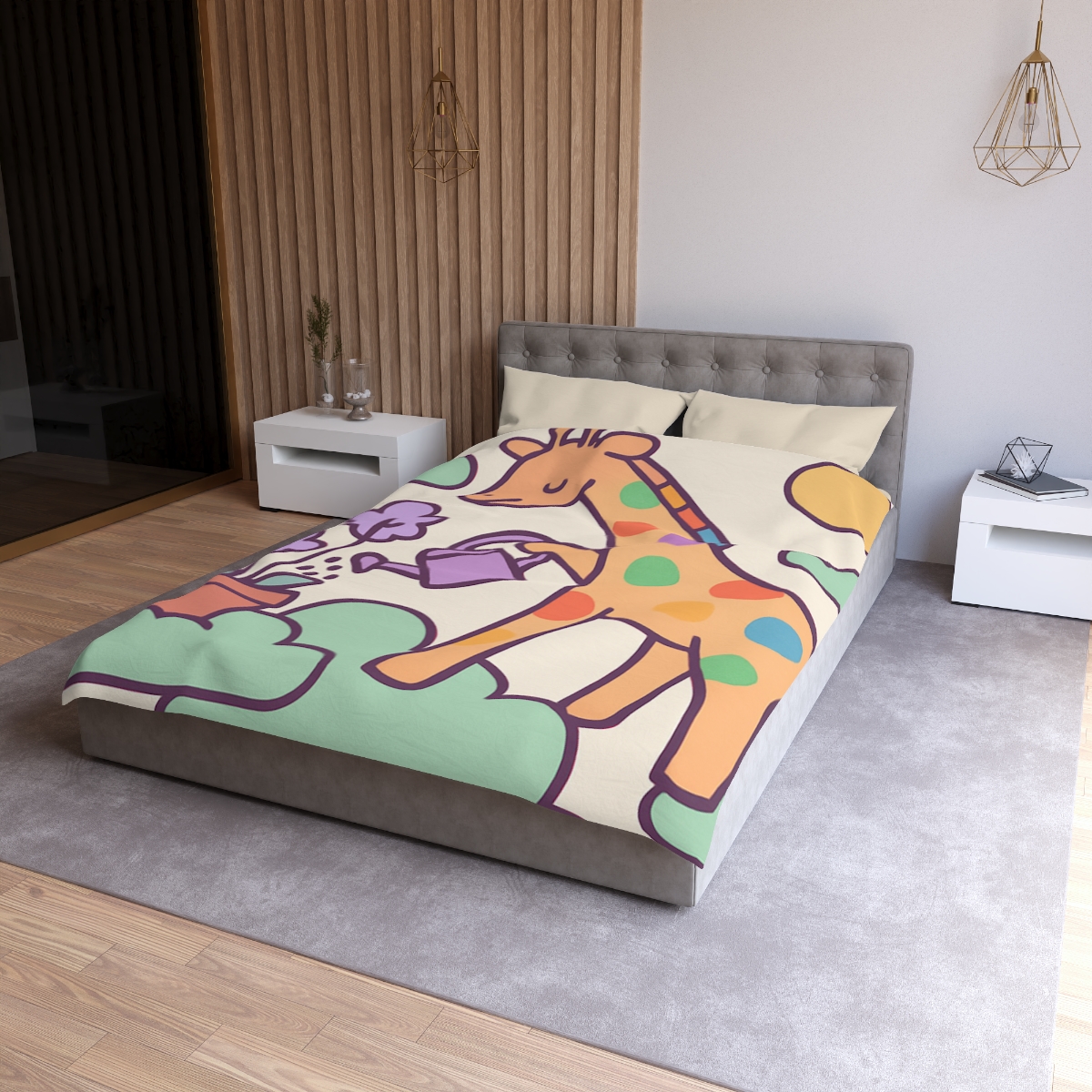 Cloud Garden With Rainbow Giraffe warm winter duvets