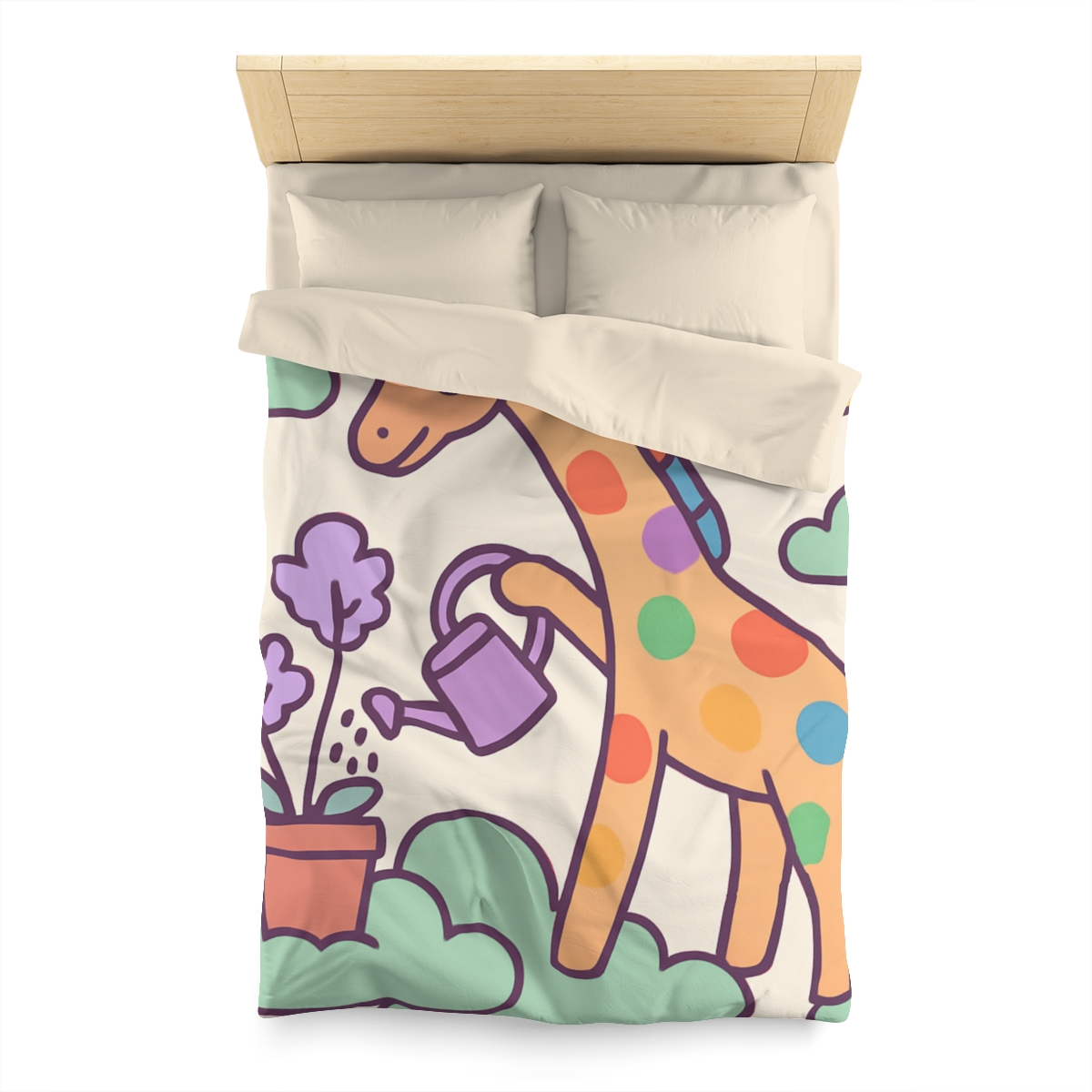 Cloud Garden With Rainbow Giraffe warm winter duvets