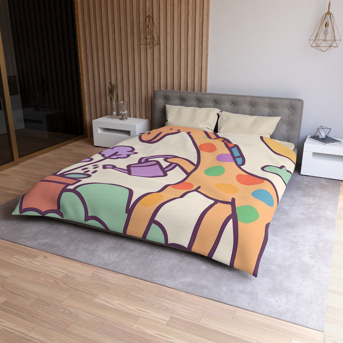 Cloud Garden With Rainbow Giraffe warm winter duvets
