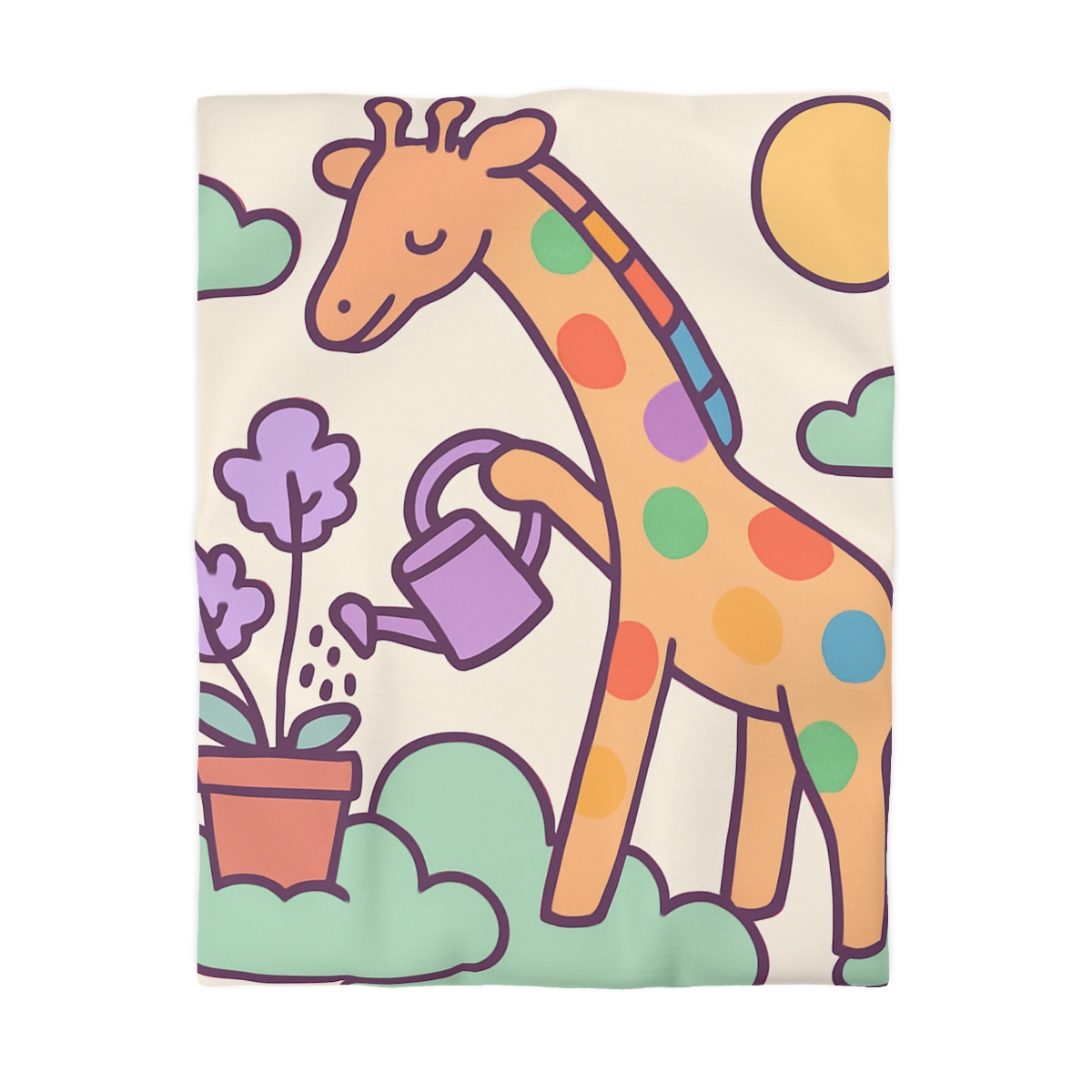 Cloud Garden With Rainbow Giraffe warm winter duvets
