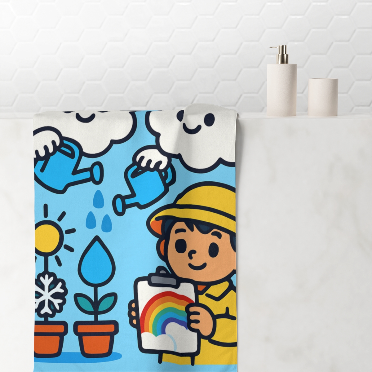 Cloud Gardeners And The Rainbow Weather Map comfortable face towels