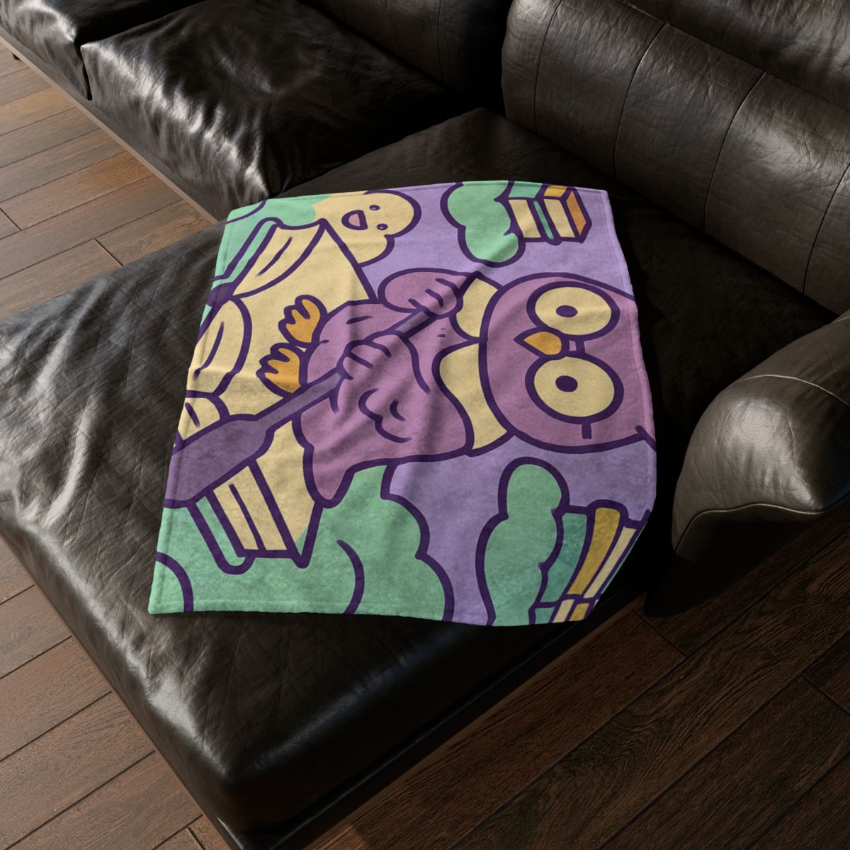 Cloud Library Owl Boat designer printed blankets