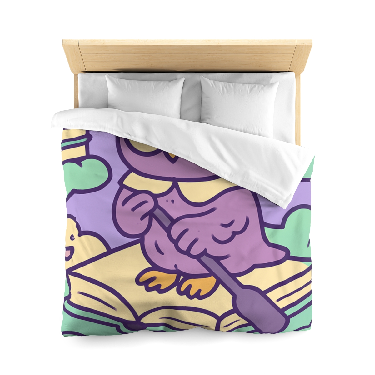 Cloud Library Owl Boat designer printed duvets