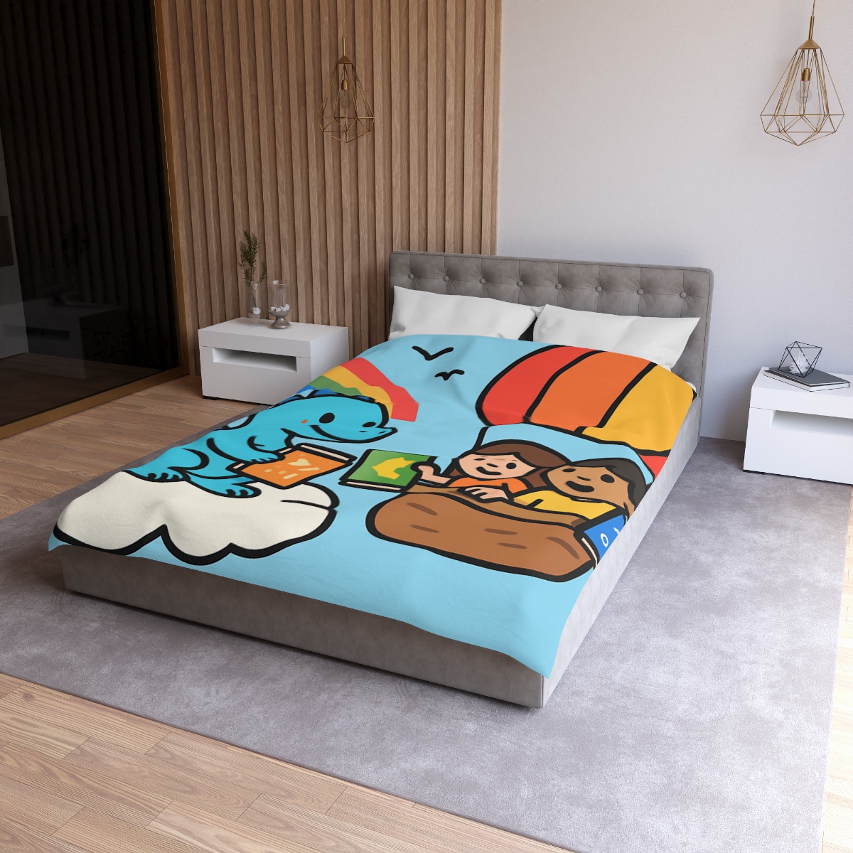 Cloud Library Run By A Gentle Dragon stylish duvet covers