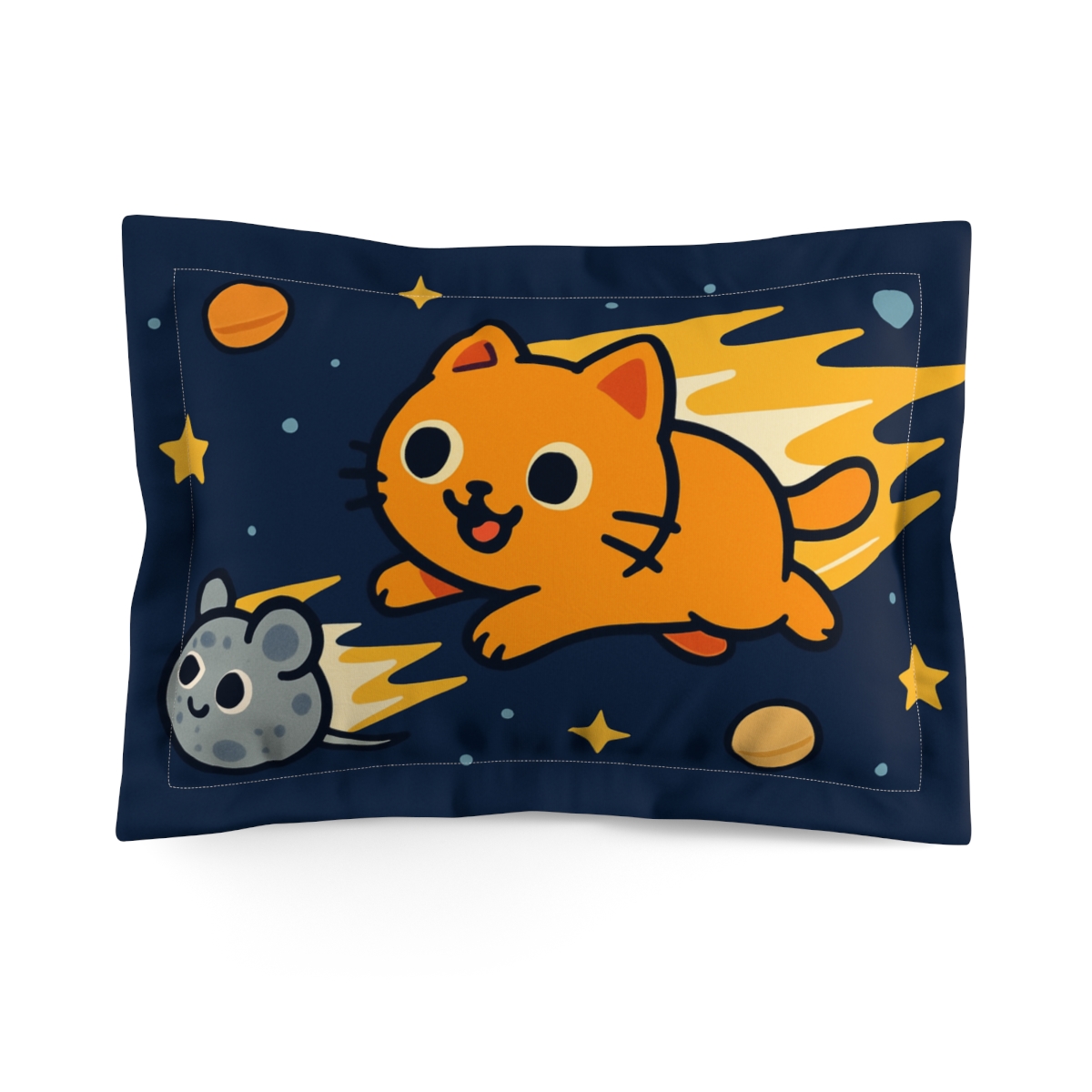 Comet Cat And The Meteor Mouse Chase trendy accent pillows