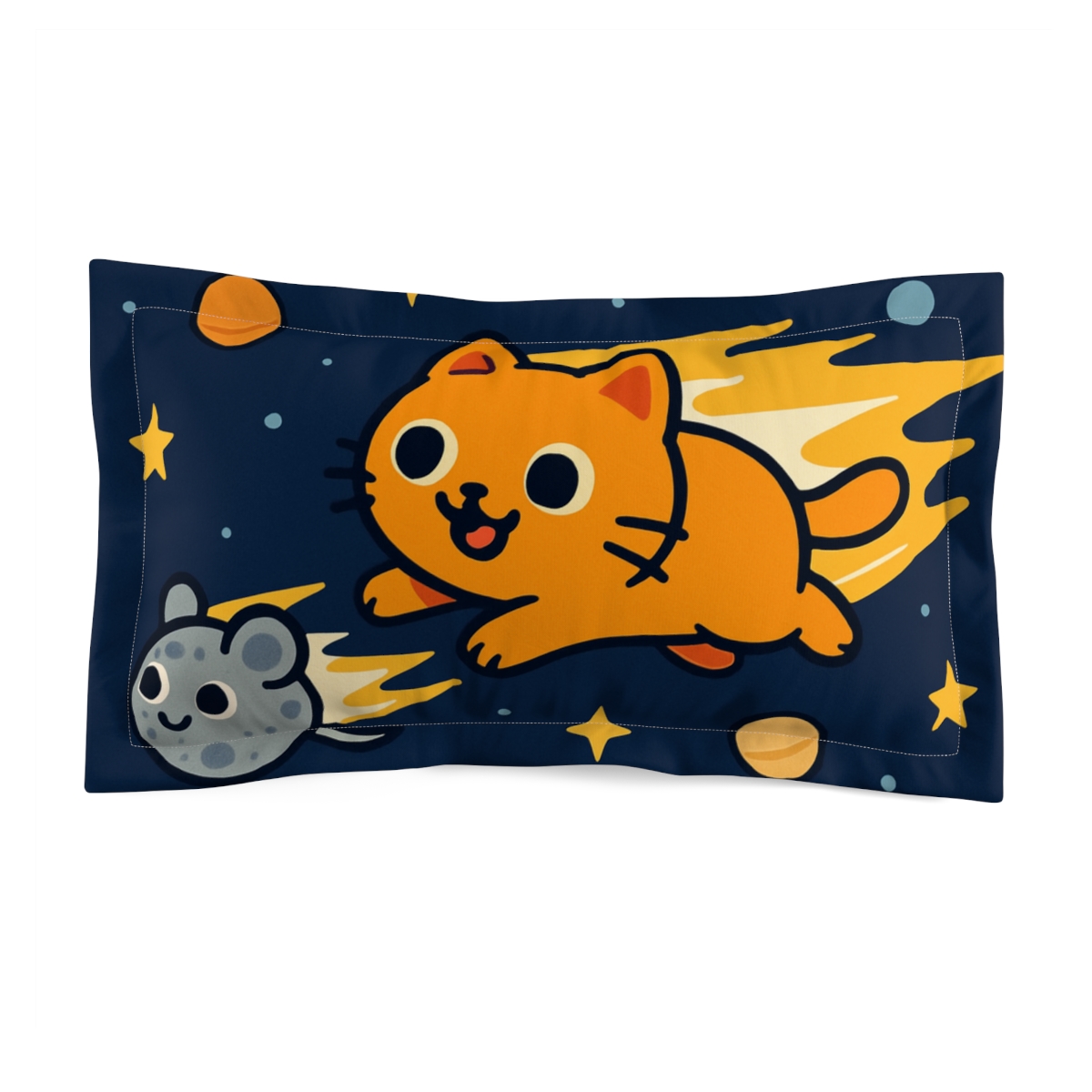 Comet Cat And The Meteor Mouse Chase trendy accent pillows
