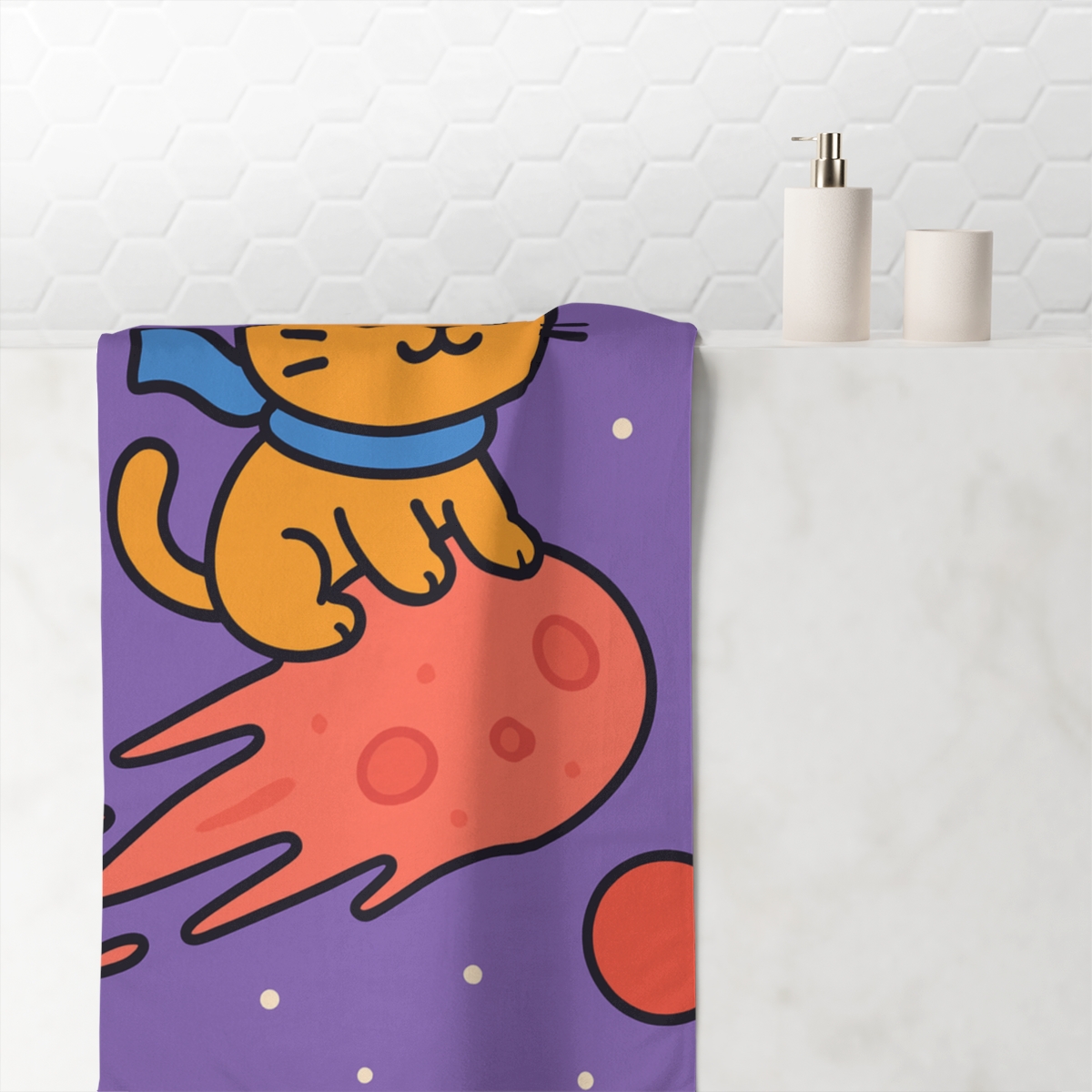Comet Cat Explorer unique gift towels