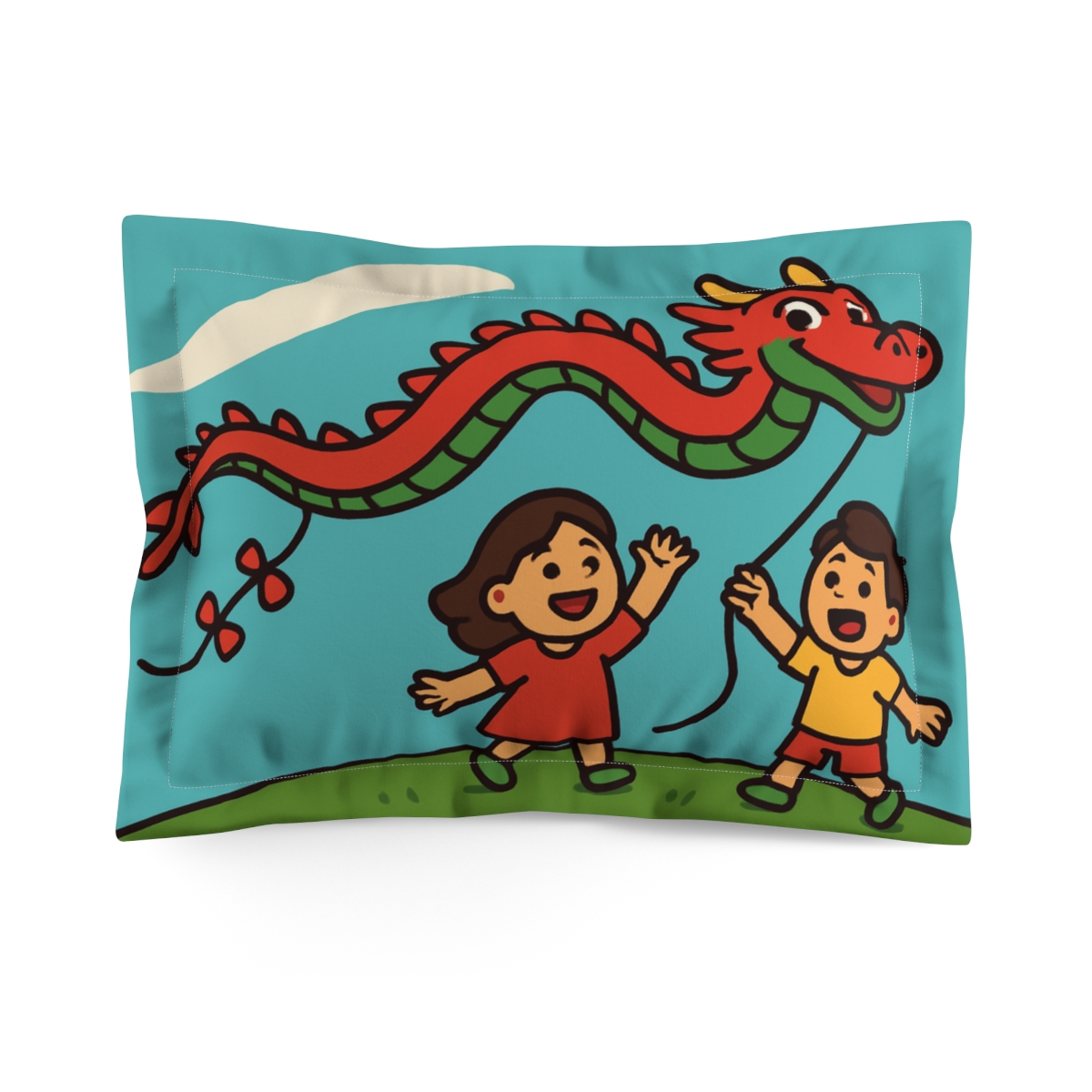 Comet Chasing Dragon Kite trendy accent pillows
