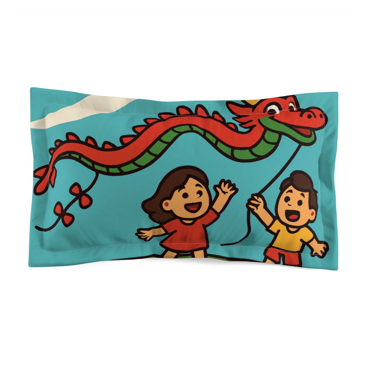 Comet Chasing Dragon Kite trendy accent pillows