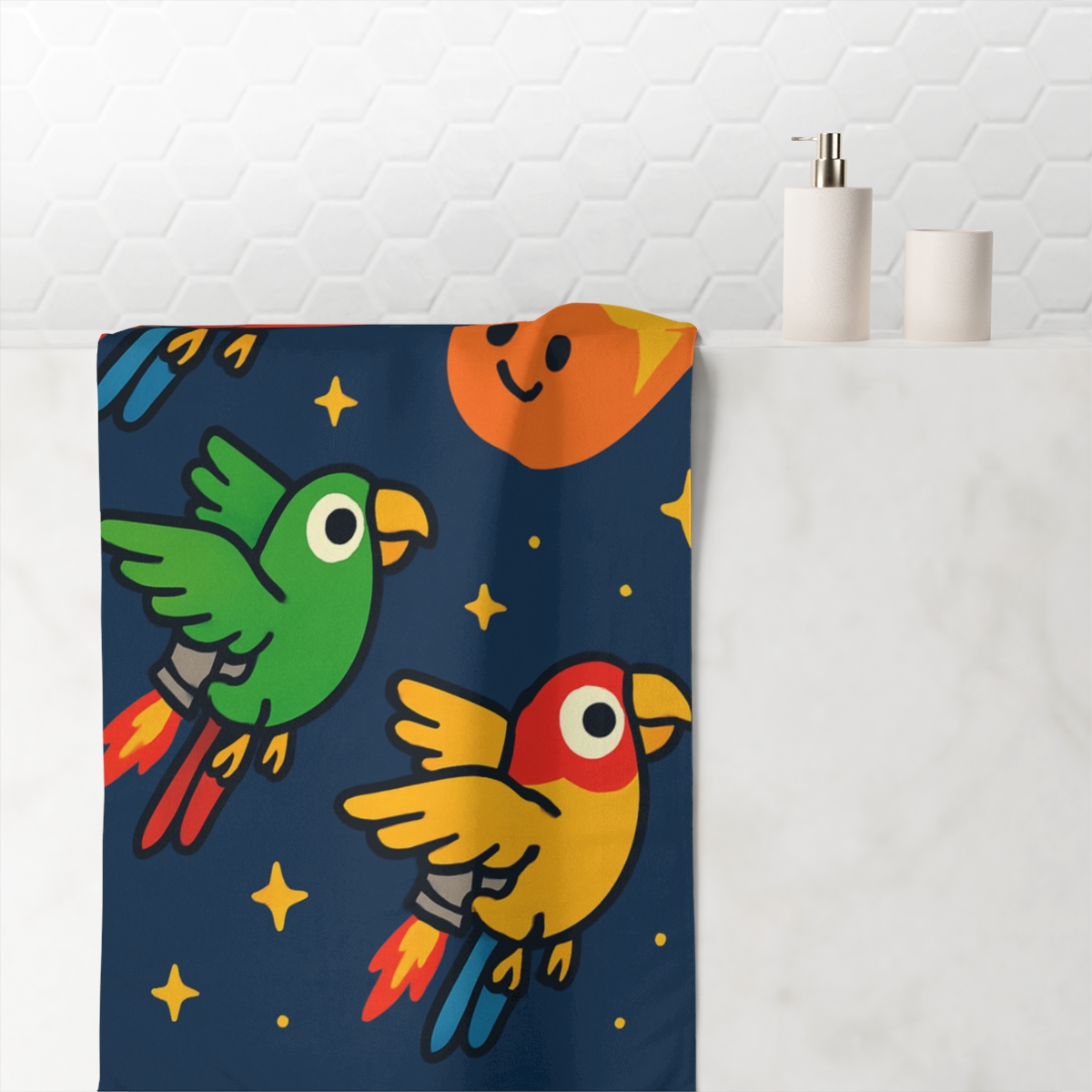Comet Chasing Parrot Squad decorative home towelscustom towels