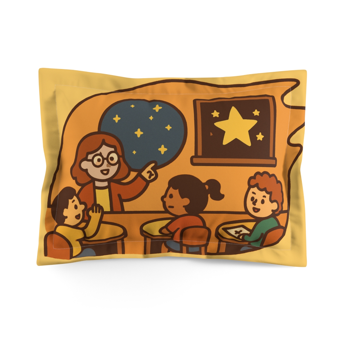 Comet Classroom designer printed pillows