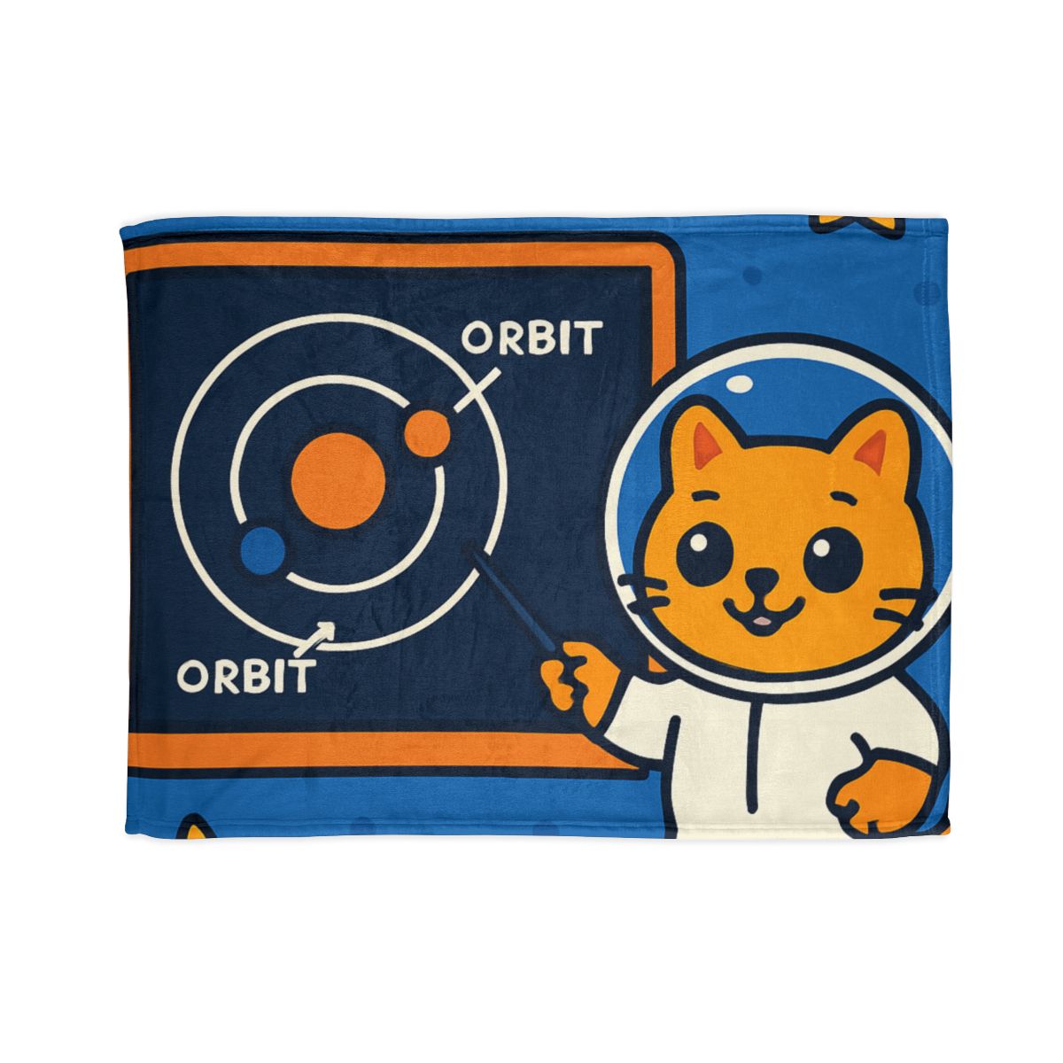 Comet Classroom Cat And The Orbit Chalkboard trendy patterned blankets