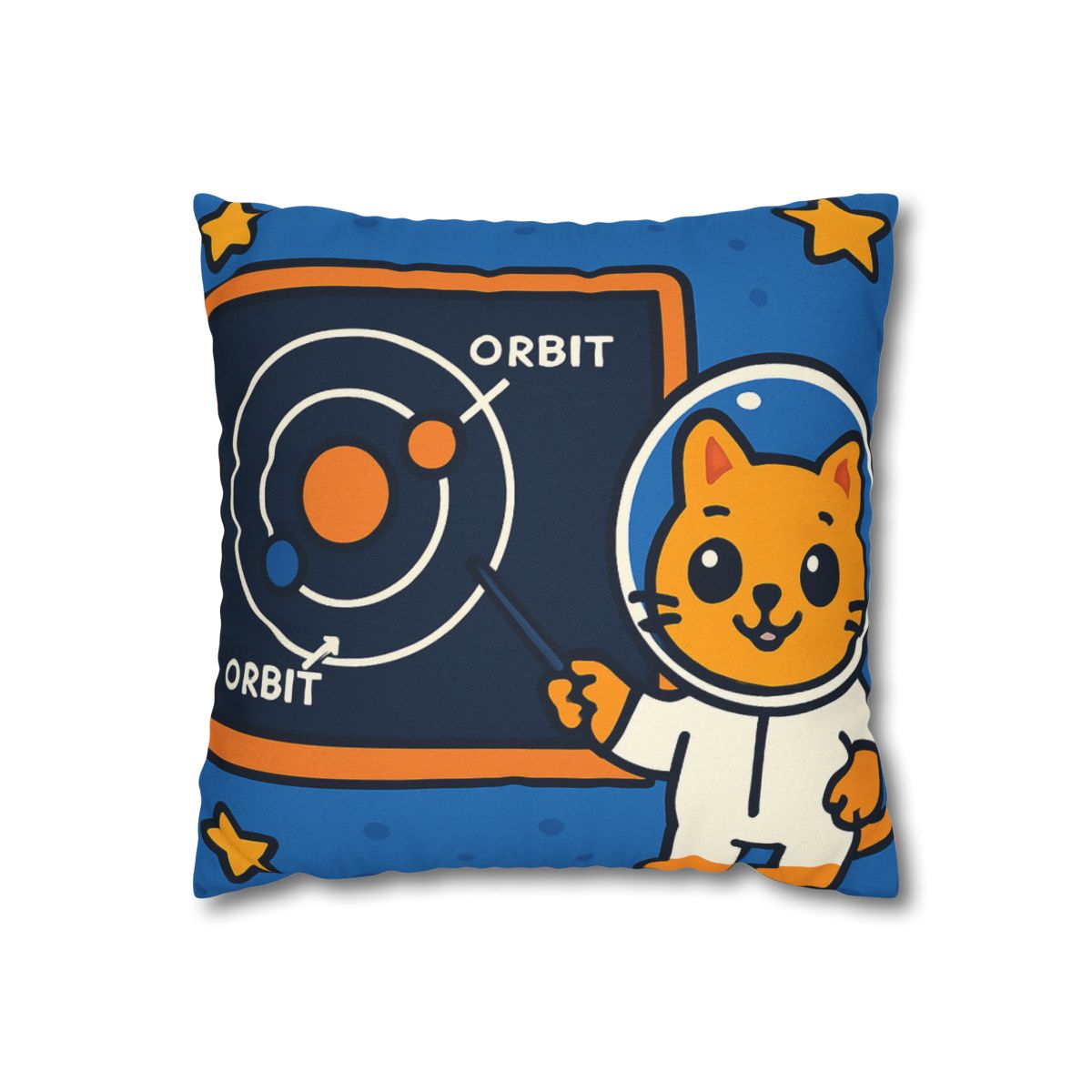 Comet Classroom Cat And The Orbit Chalkboard stylish decorative pillowcases