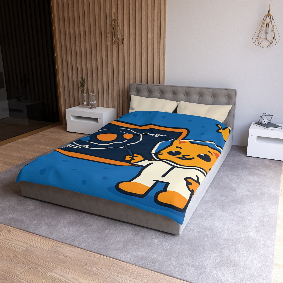 Comet Classroom Cat And The Orbit Chalkboard unique patterned duvets