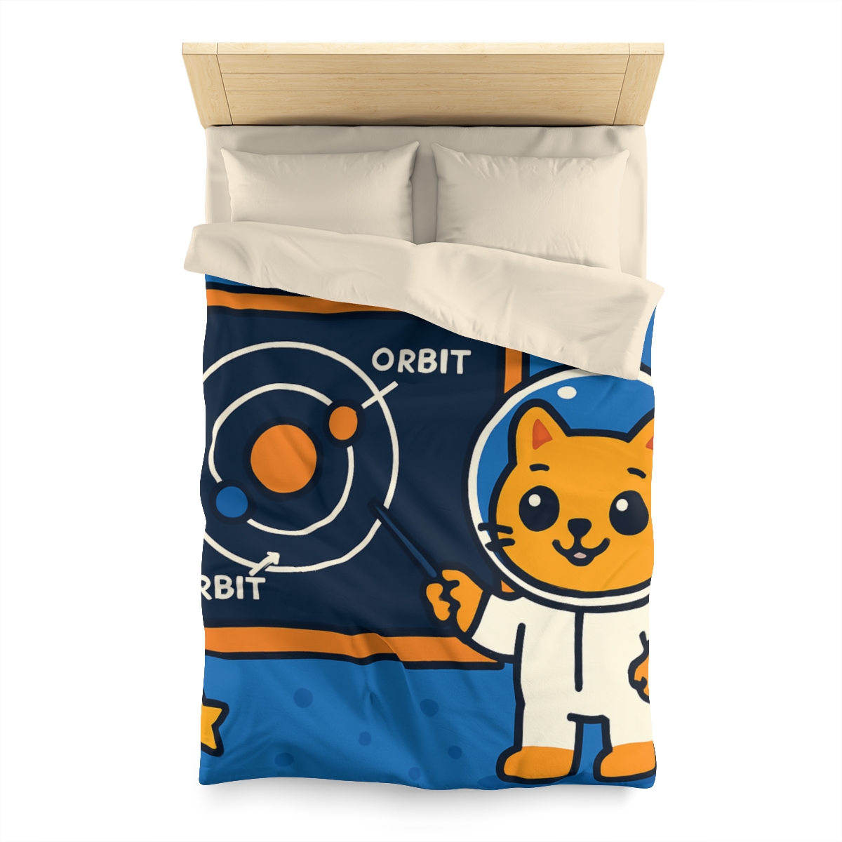 Comet Classroom Cat And The Orbit Chalkboard unique patterned duvets