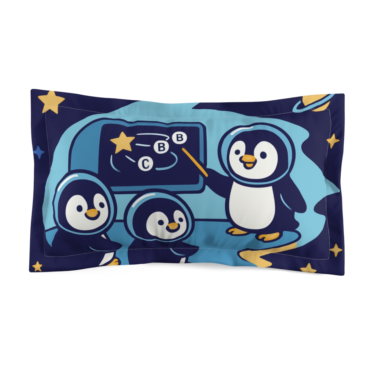 Comet Classroom For Curious Penguins stylish throw pillows