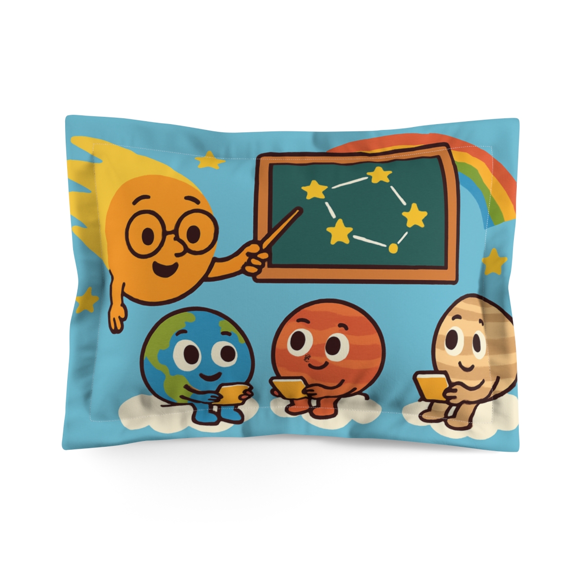 Comet Classroom In The Sky designer printed pillows