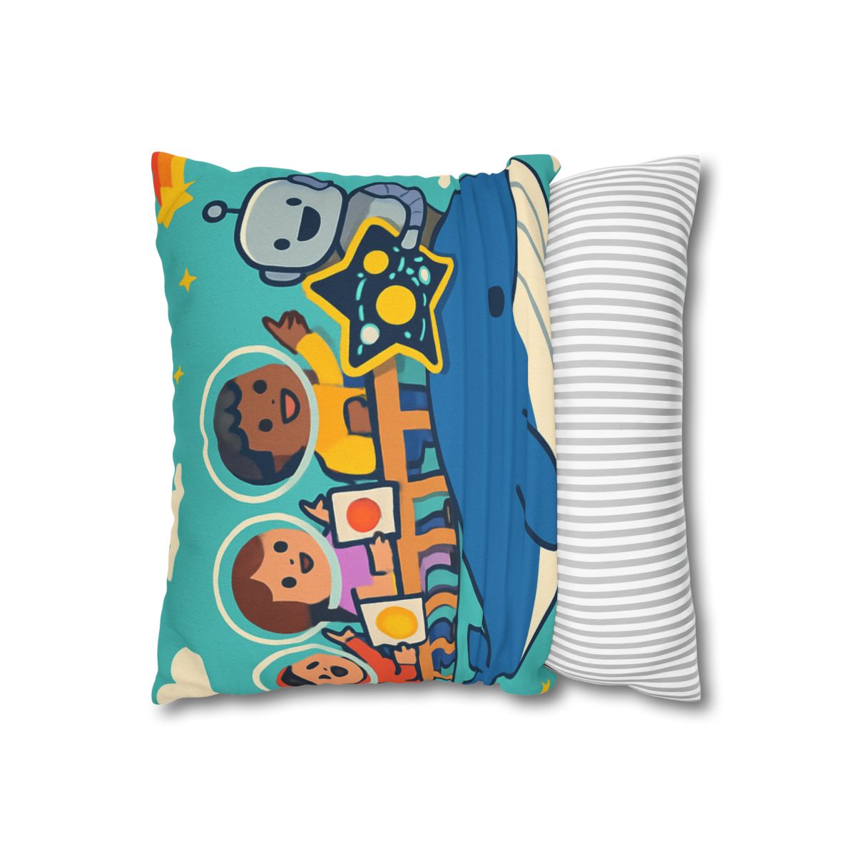 Comet Classroom In The Sky Whale designer print pillow cases