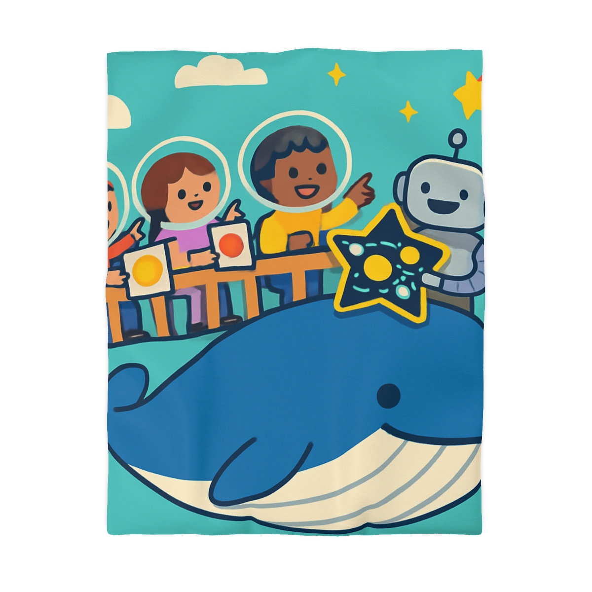 Comet Classroom In The Sky Whale custom duvets