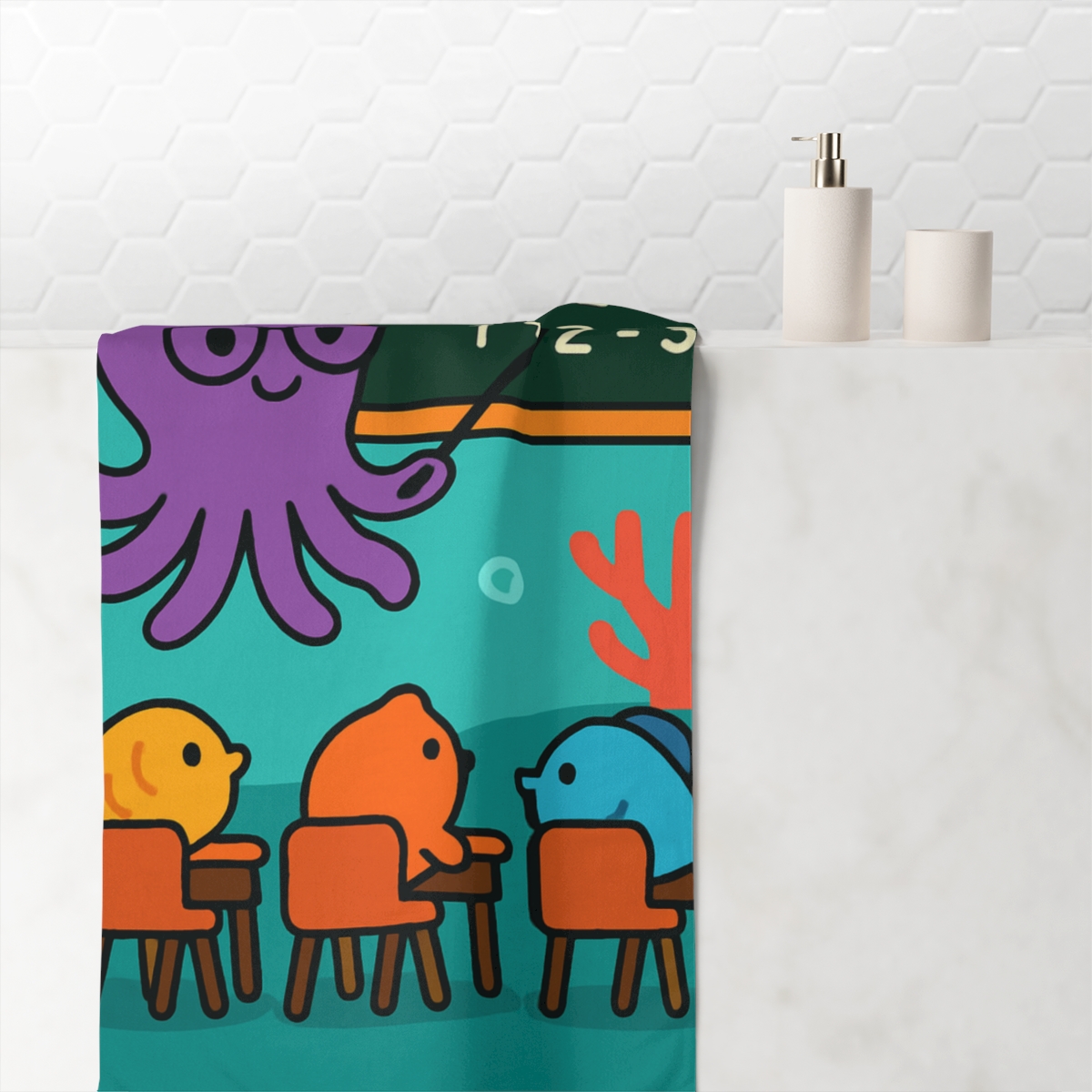 Comet Classroom Octopus custom towels