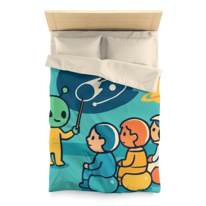 Comet Classroom On A Bubble Planet personalized bedding duvets