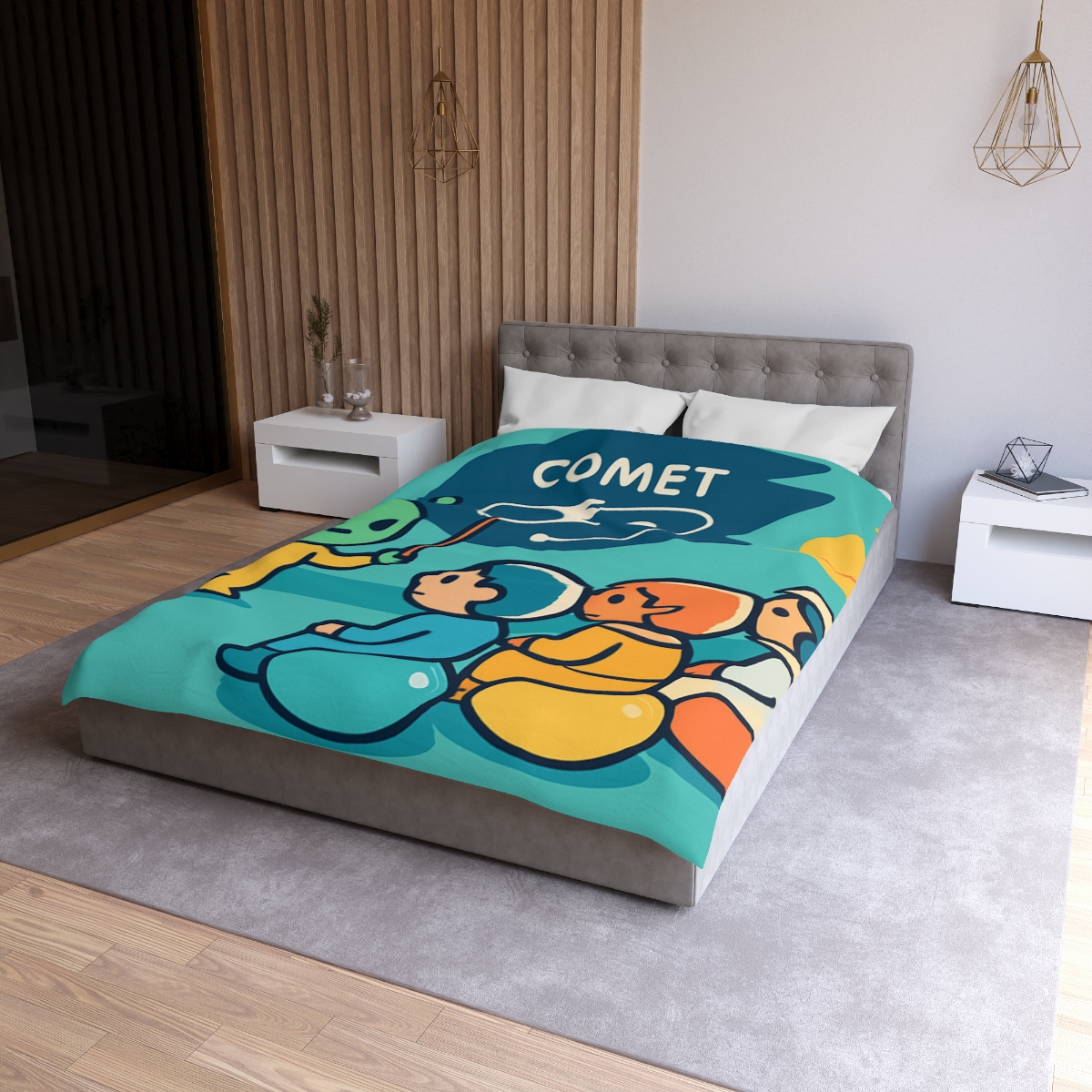 Comet Classroom On A Bubble Planet personalized bedding duvets