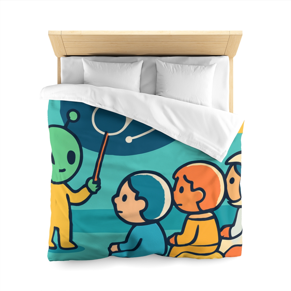 Comet Classroom On A Bubble Planet personalized bedding duvets
