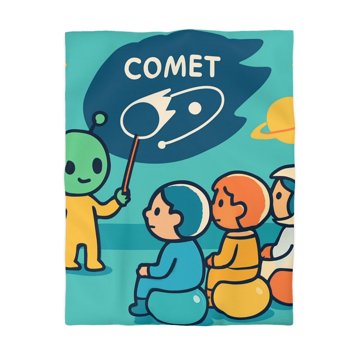 Comet Classroom On A Bubble Planet personalized bedding duvets