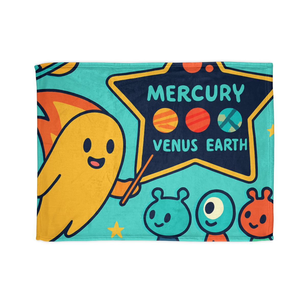 Comet Classroom On A Floating Asteroid personalized cozy blankets