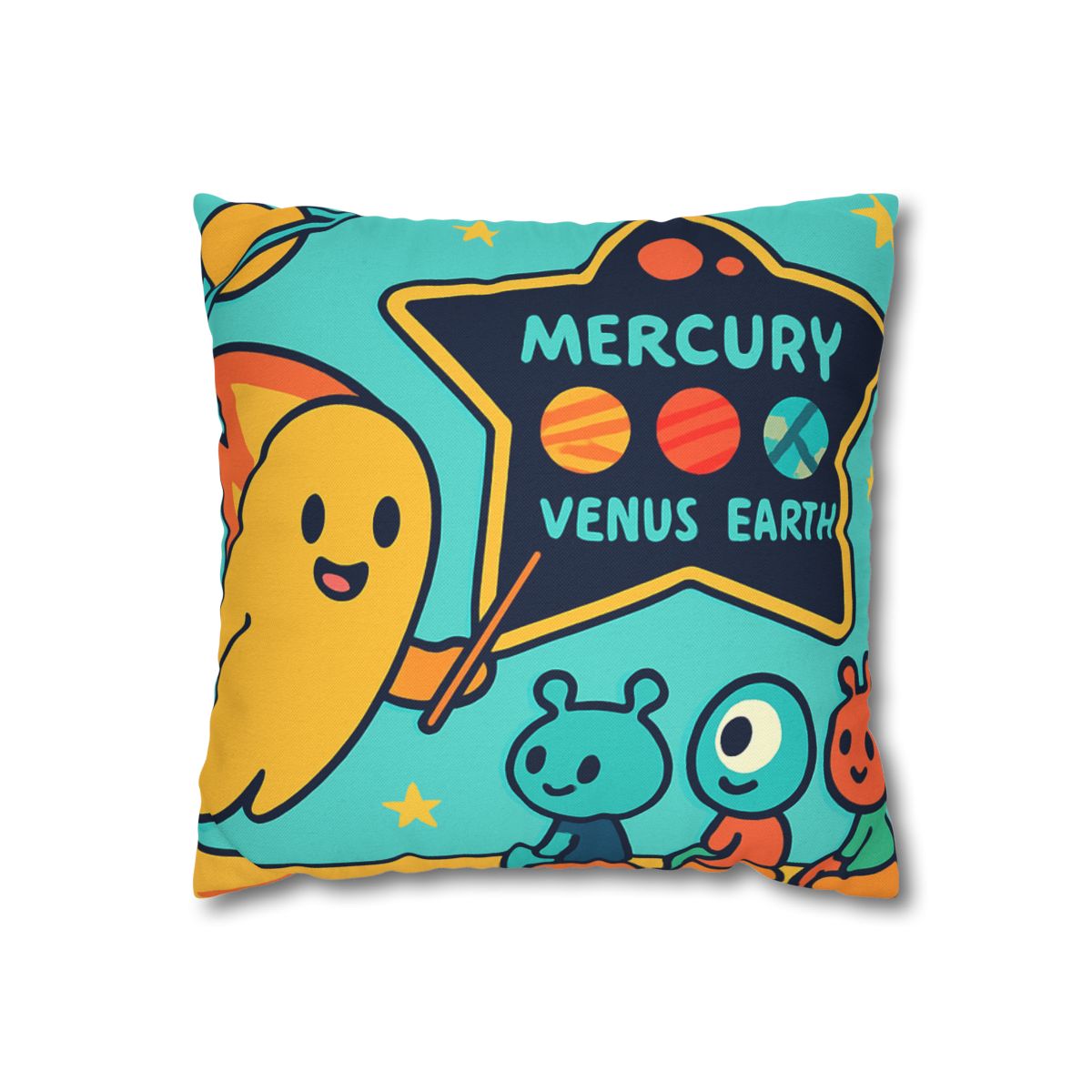 Comet Classroom On A Floating Asteroid designer print pillow cases
