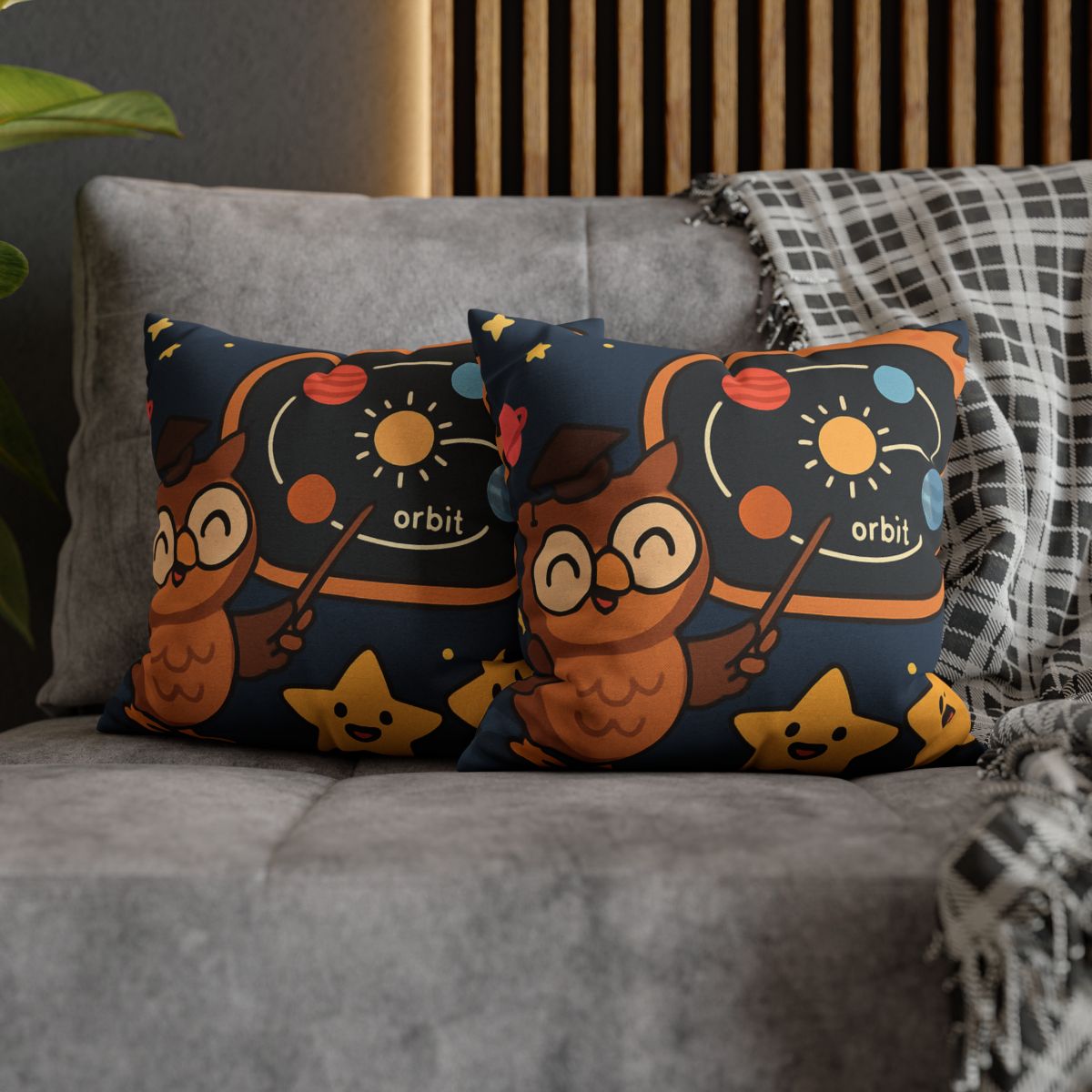 Comet Classroom Owl soft cotton pillow cases