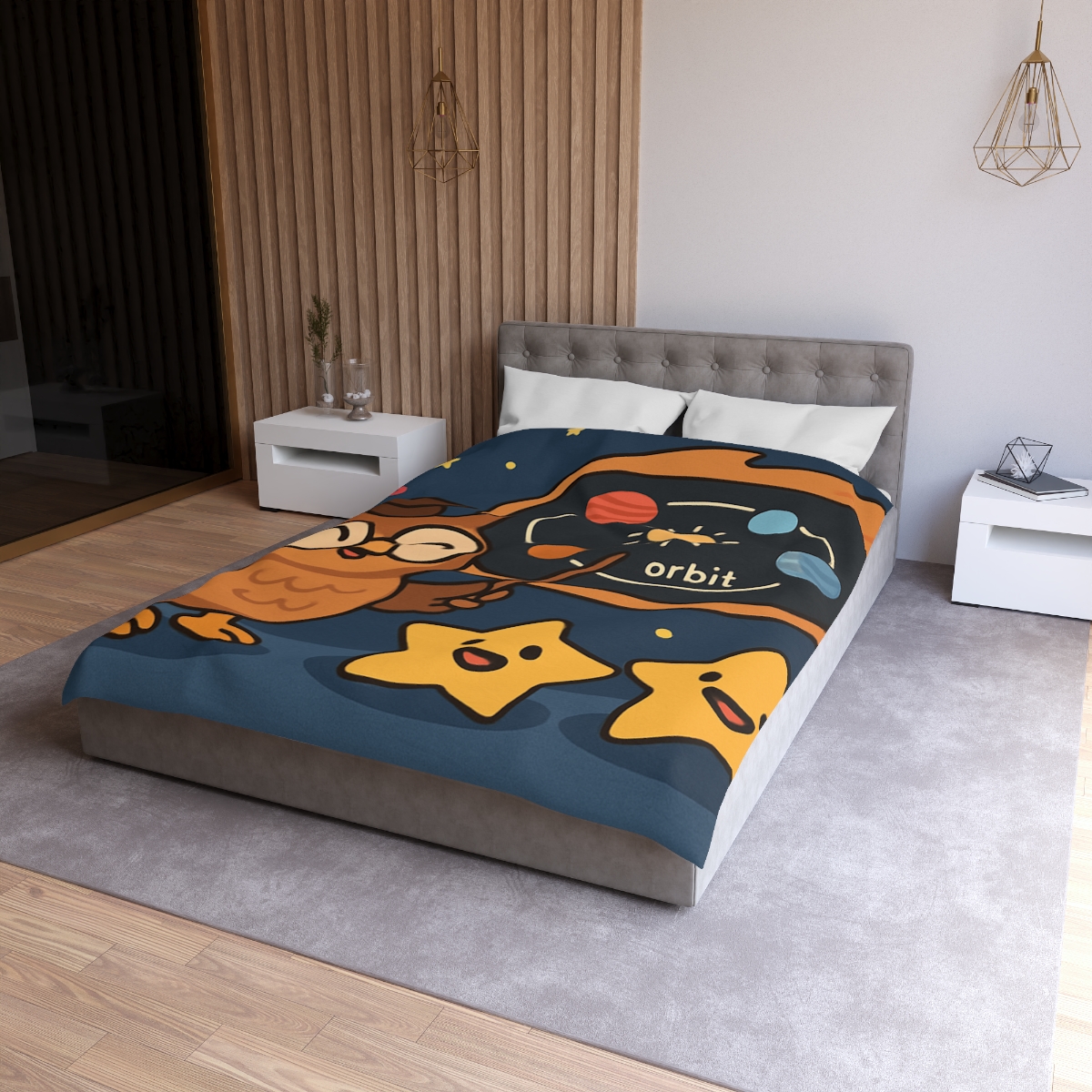 Comet Classroom Owl designer printed duvets