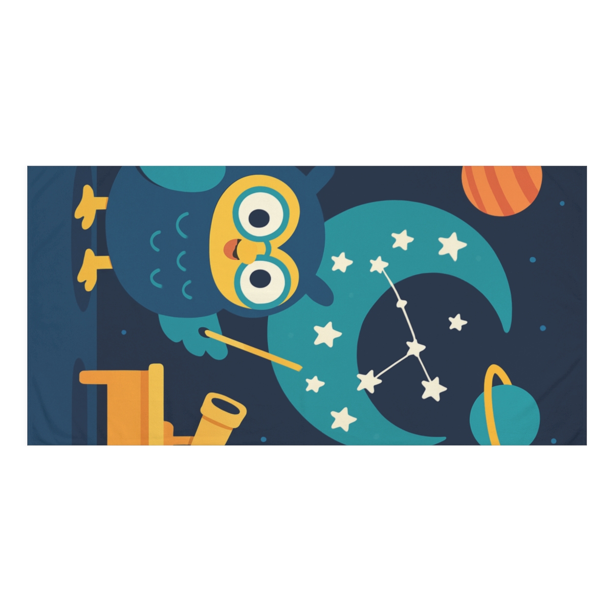 Comet Classroom Owl designer printed towels