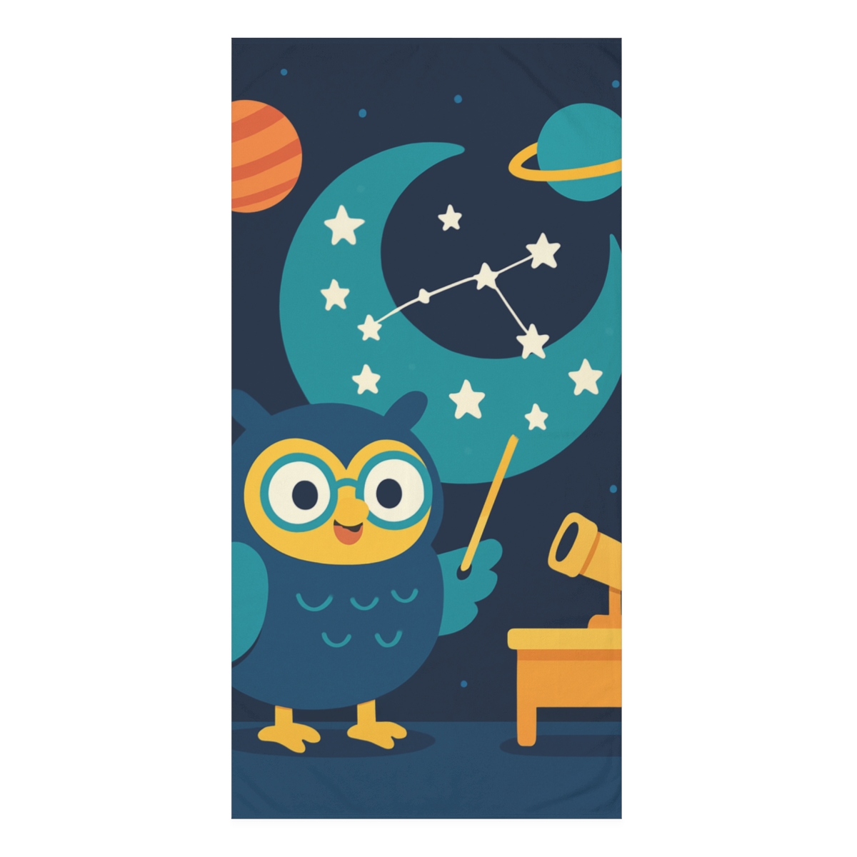 Comet Classroom Owl designer printed towels