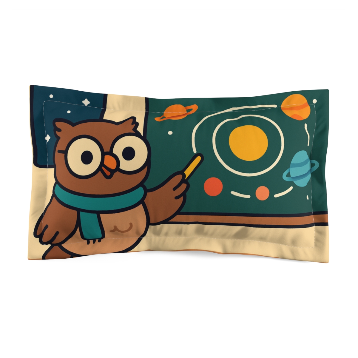 Comet Classroom Owl And The Orbit Chalkboard personalized decorative pillows