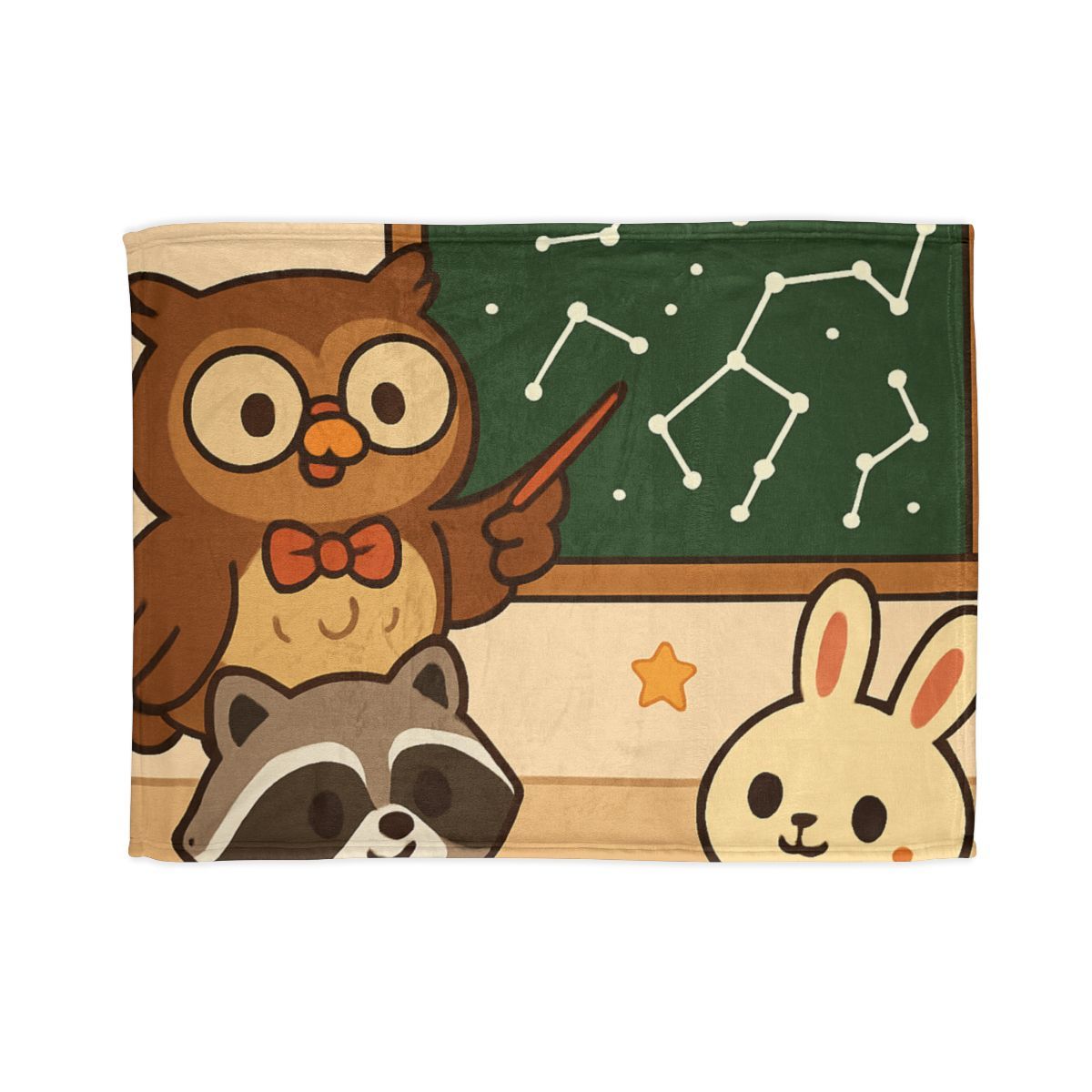 Comet Classroom Owl And The Star Map Chalkboard personalized cozy blankets