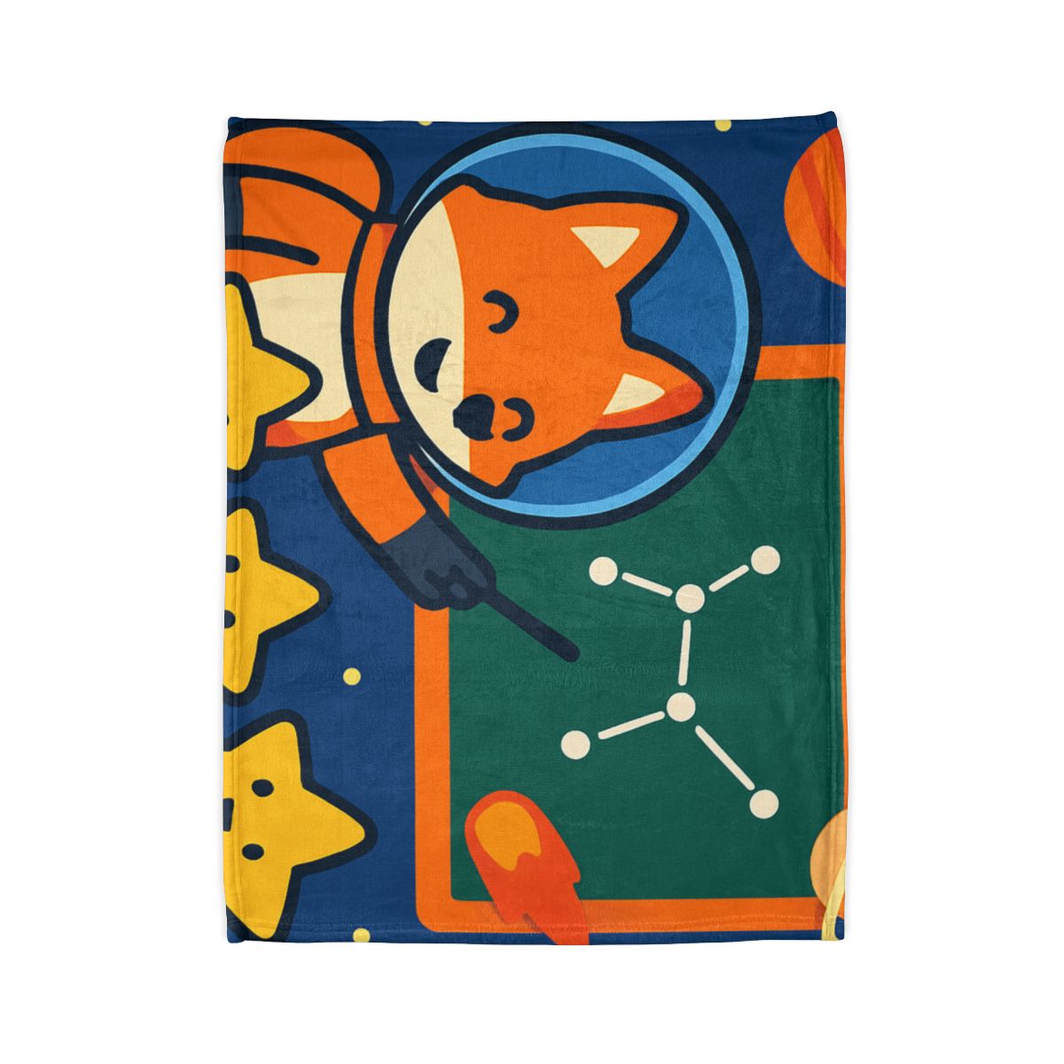 Comet Classroom Space Fox designer printed blankets